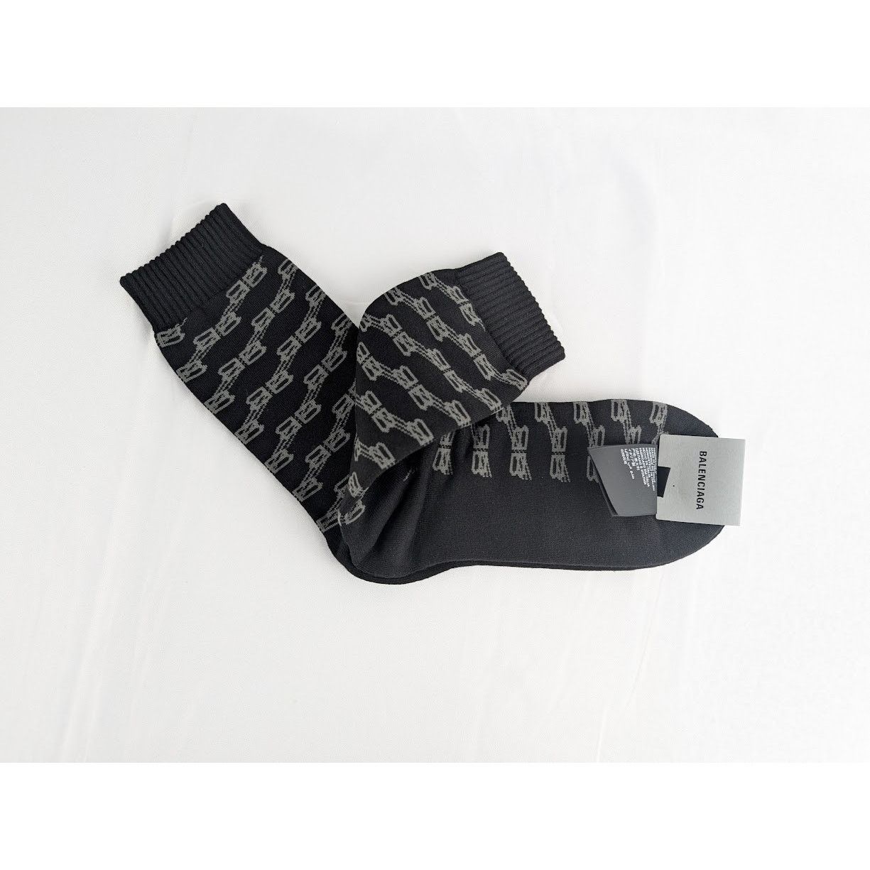 Balenciaga o1rshd1 Size: L / Socks BB Monogram Tennis in Black Size ONE SIZE - 4 Thumbnail