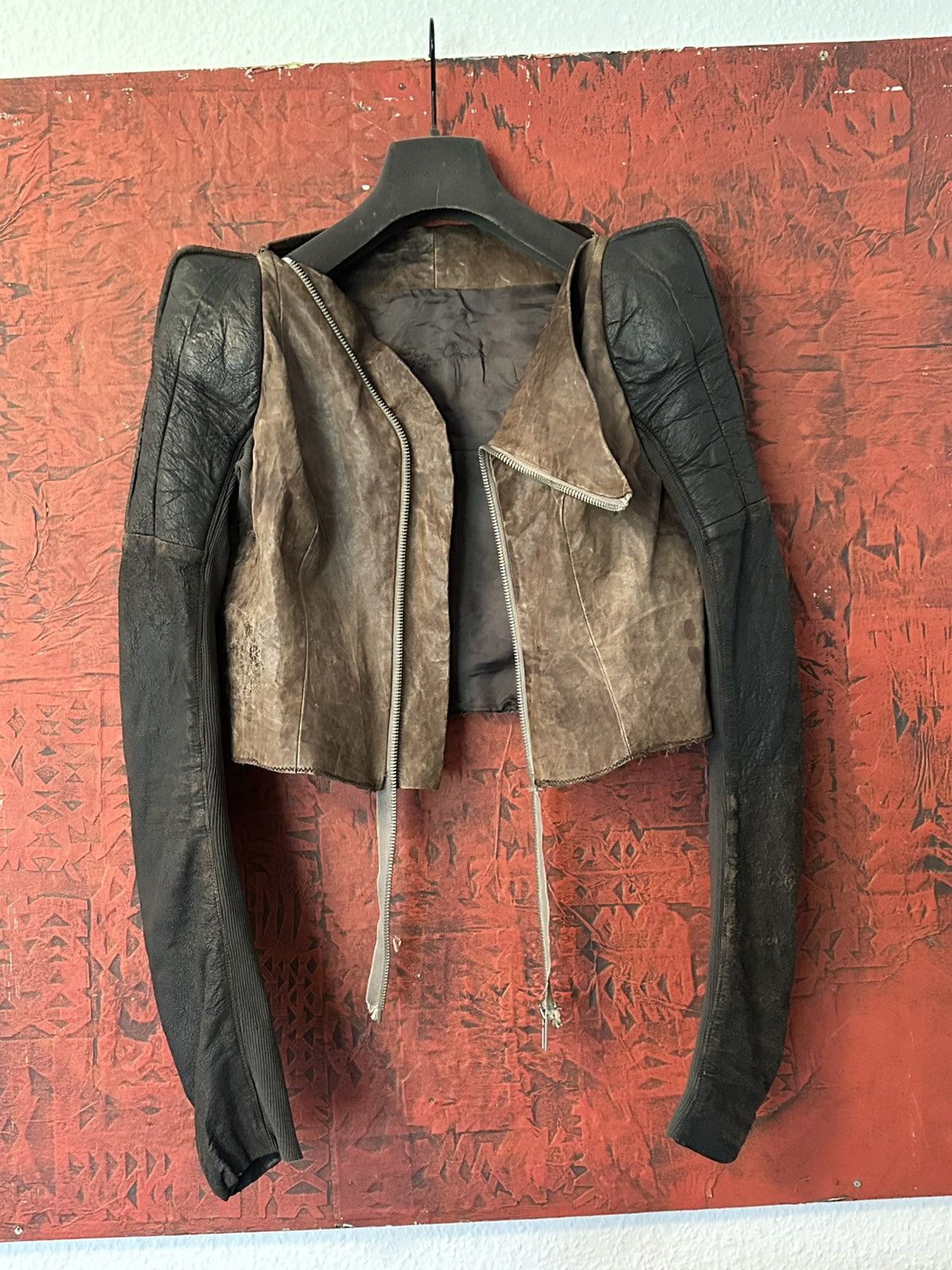 Rick Owens Rick owens archive | cropped horned shoulders leather jacket Size L / US 10 / IT 46 - 7 Thumbnail