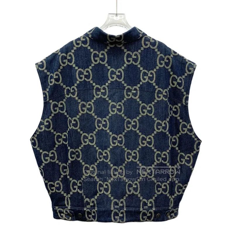 Gucci Gucci Dark blue logo jacquard full-print cotton lapel sing Size US L / EU 52-54 / 3 - 2 Thumbnail