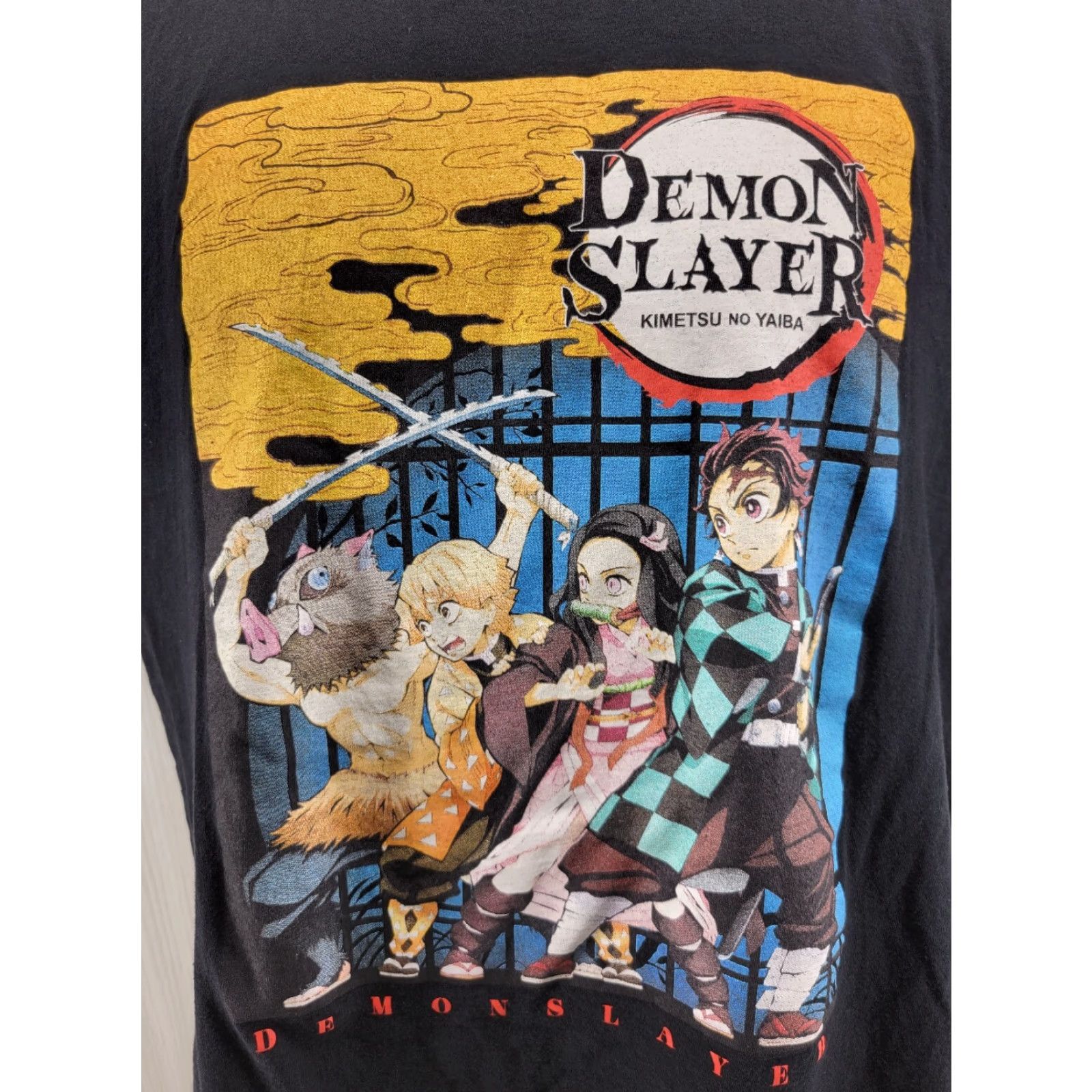 Vintage Demon Slayer T-Shirt Men 2XL Black Cotton Short Sleeve Crew Neck Logo Printed Japanese Manga Graphic Size US XXL / EU 58 / 5 - 2 Thumbnail