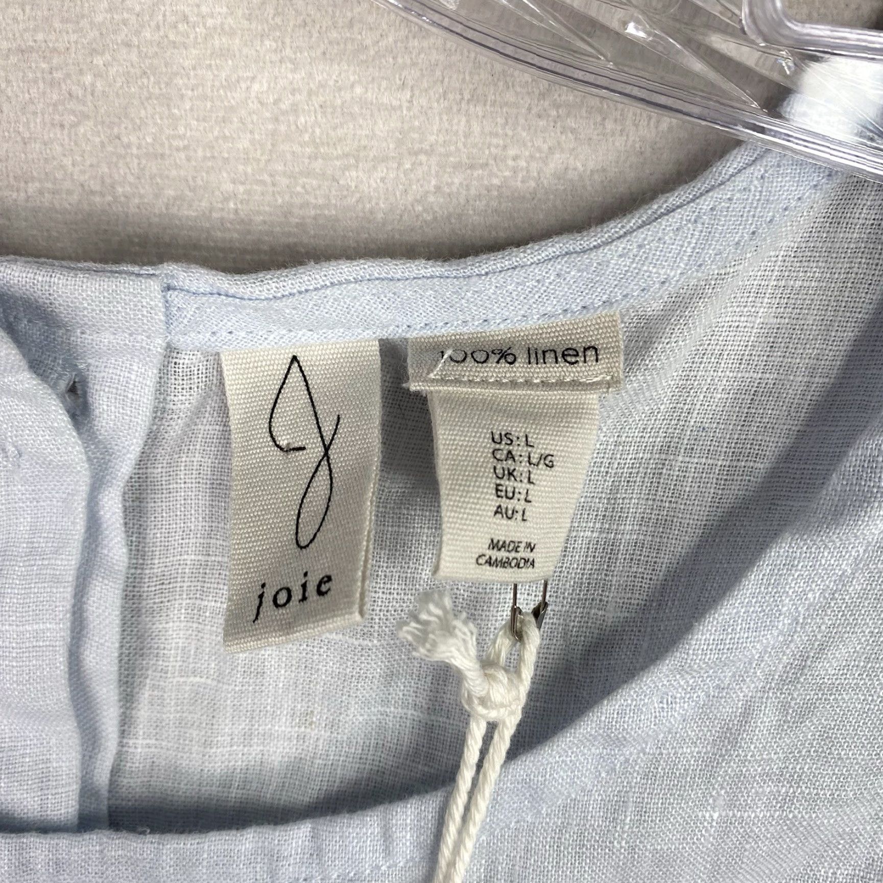 Joie JOIE Linen Top Women L Button-Up Beach Colorful Floral Sleeveless V-Neck Blue - NWT, Lightweight, Spring/Summer, Casual, Regular Fit Size L / US 10 / IT 46 - 5 Thumbnail