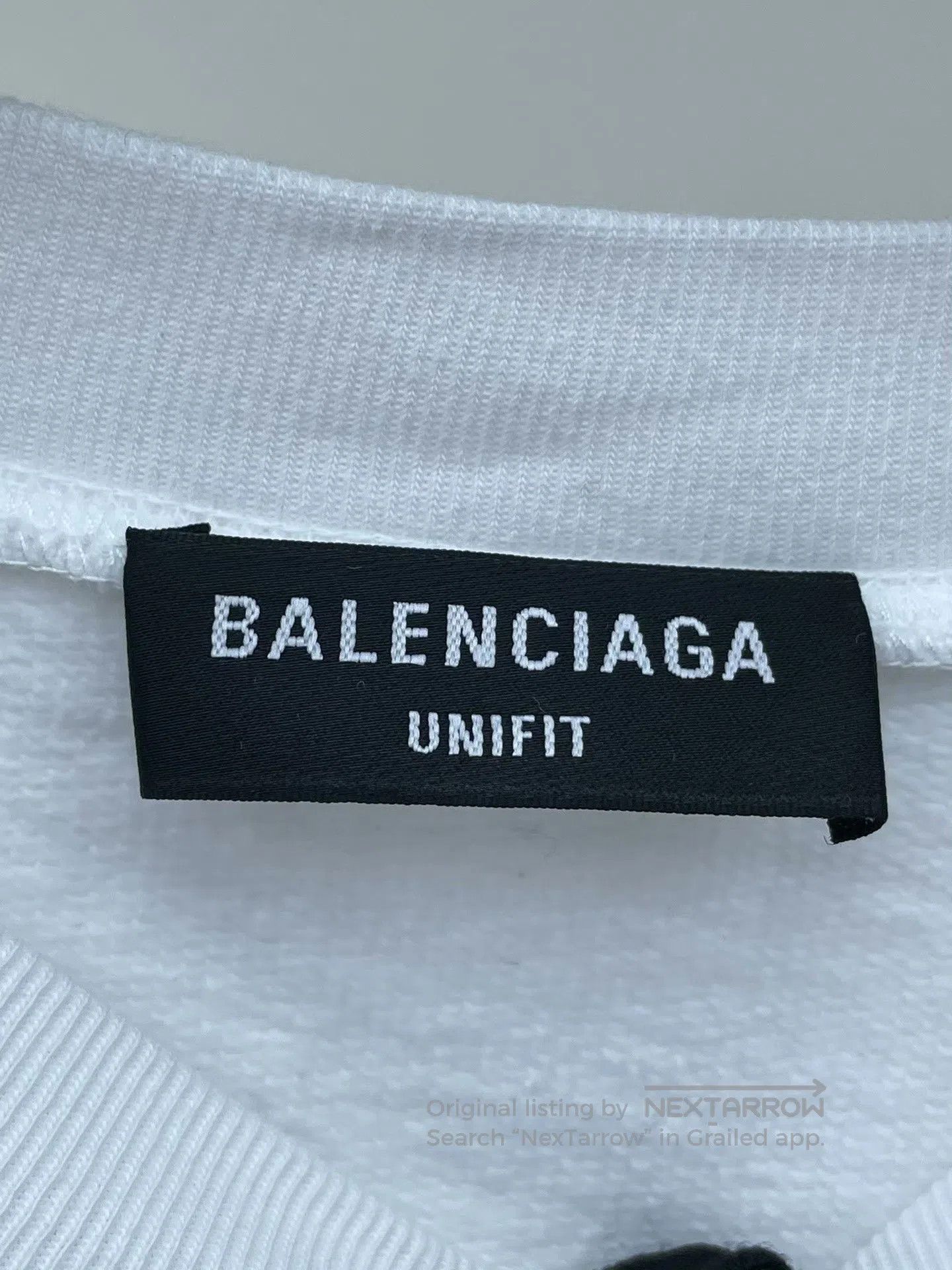 Balenciaga Balenciaga White Sweatshirt with Blue Letters. Size XS / US 0-2 / IT 36-38 - 5 Thumbnail