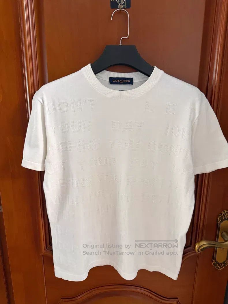 Louis Vuitton Louis Vuitton White Bullet Screen Letter Knitted Short Sle Size US M / EU 48-50 / 2 - 1 Thumbnail