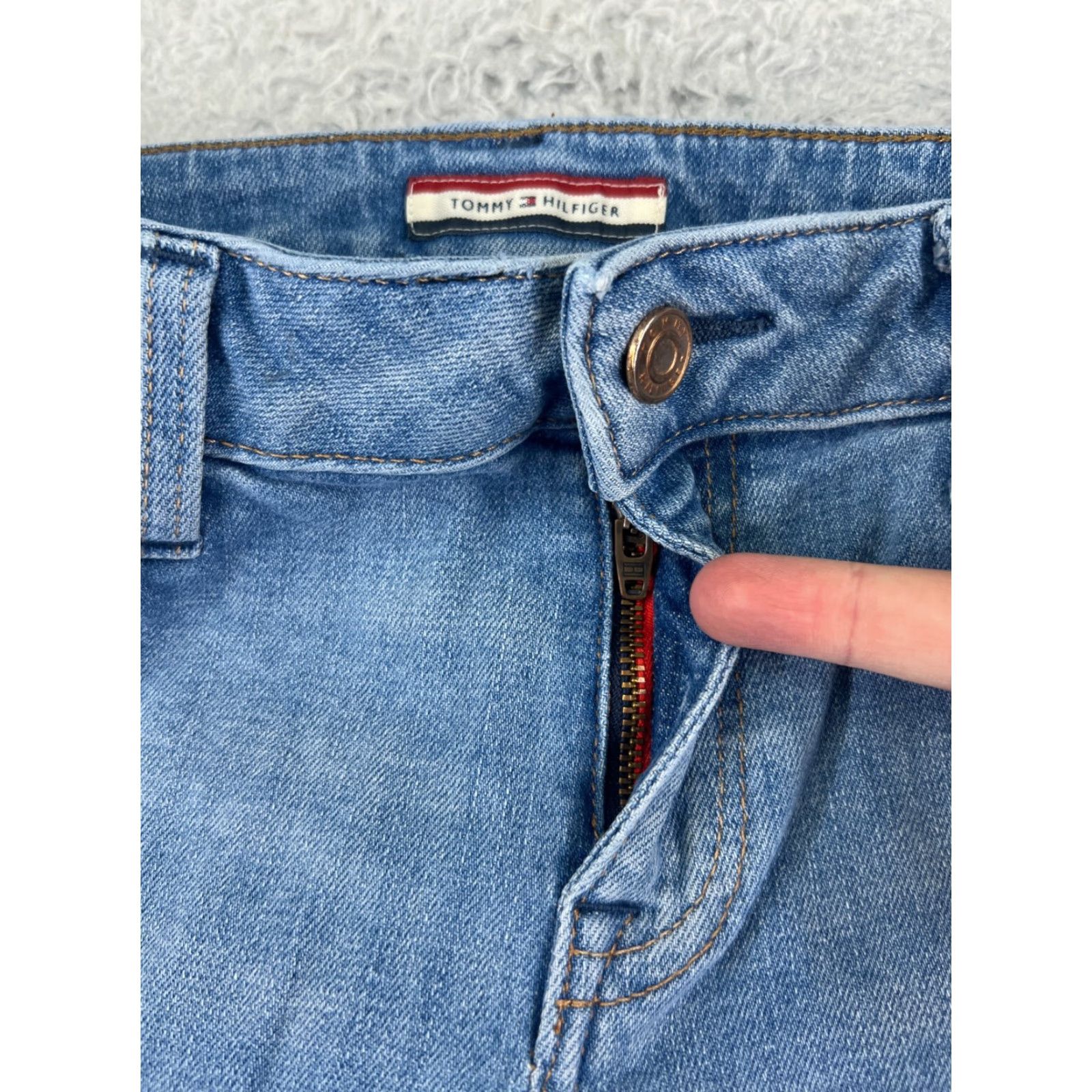 Tommy Hilfiger Tommy Hilfiger Women's Jeans 4 Blue Denim Mid Rise Straight Asymmetric Distressed 5-Pocket Size 27" / US 4 / IT 40 - 5 Thumbnail