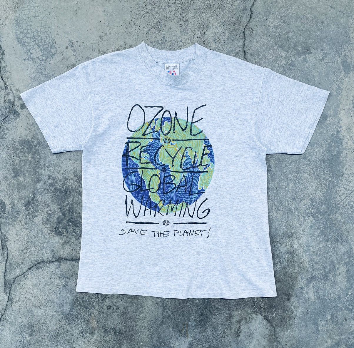 Vintage Vintage 90s Save The Planet Distressed Tees Size US L / EU 52-54 / 3 - 1 Thumbnail