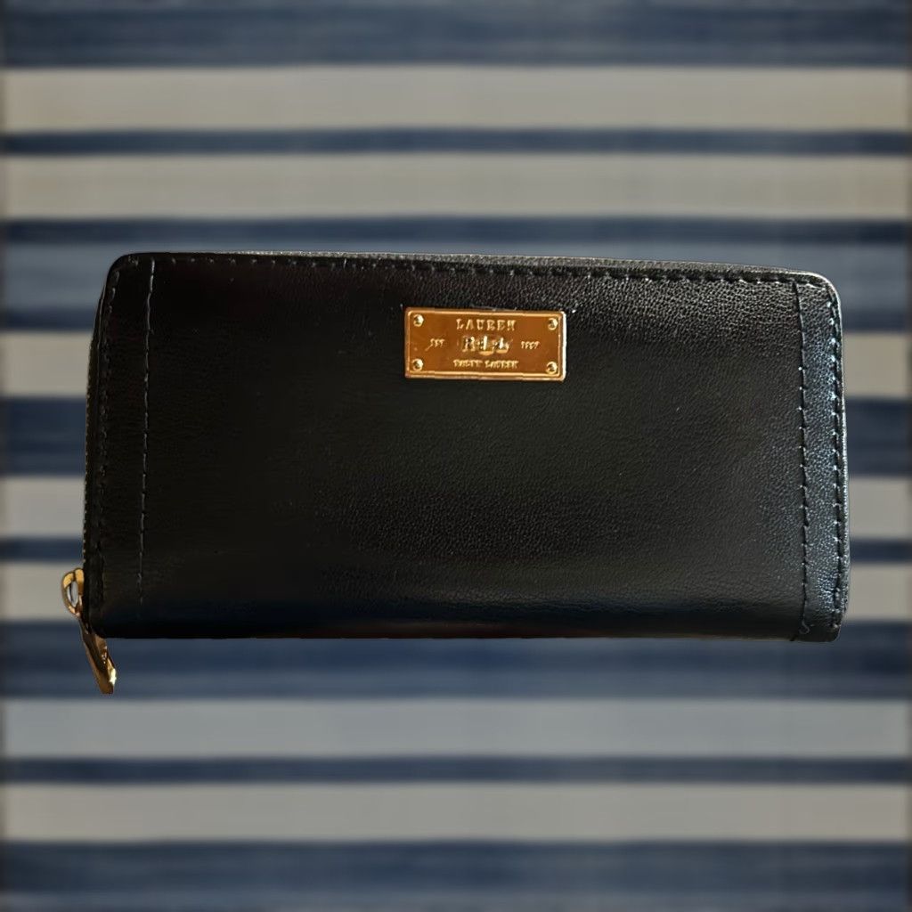 Ralph Lauren Lauren Ralph Lauren Wallet Women Full Zip Leather Credit Card Black Large Vintage? No Size ONE SIZE - 1 Thumbnail