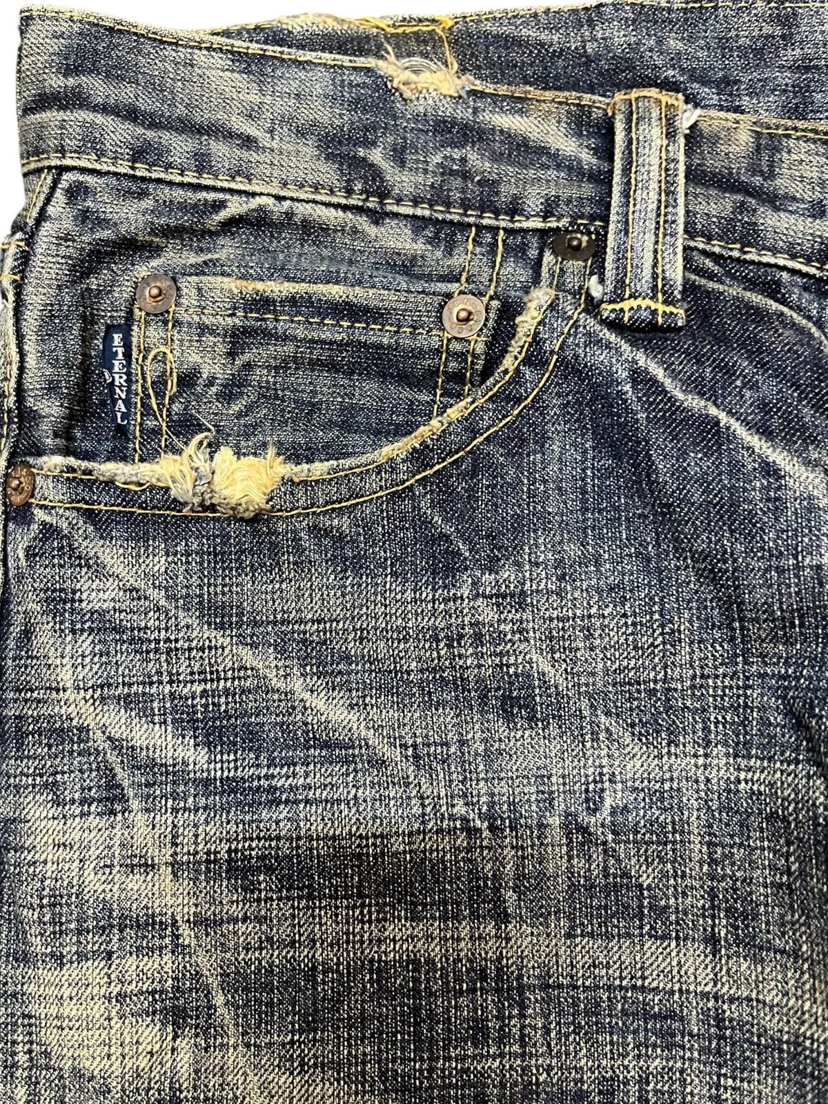POST ARCHIVE FACTION (PAF) Vintage Eternal Mudwash Honeycomb Distressed Denim Size US 30 / EU 46 - 3 Thumbnail