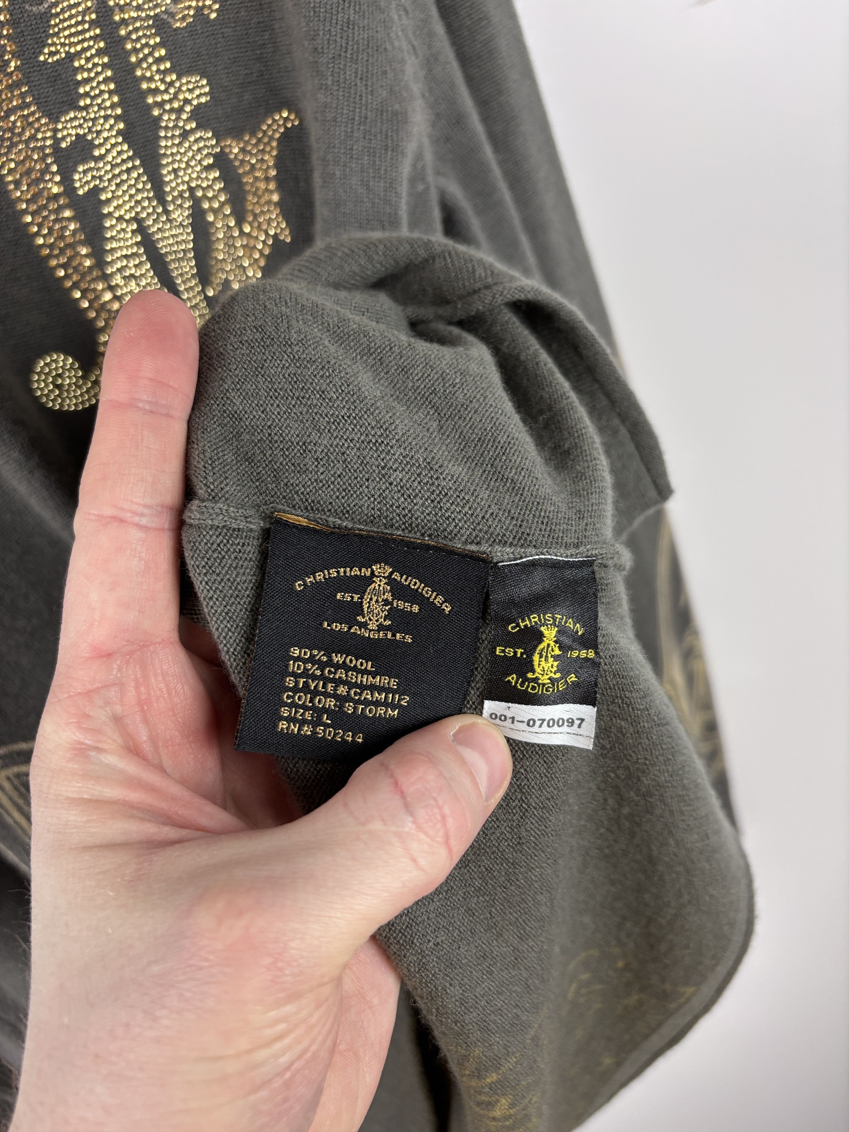 Christian Audigier × Vintage Christian Audigier Los Angeles Sweatshirt Rhinestones L Size US L / EU 52-54 / 3 - 9 Thumbnail