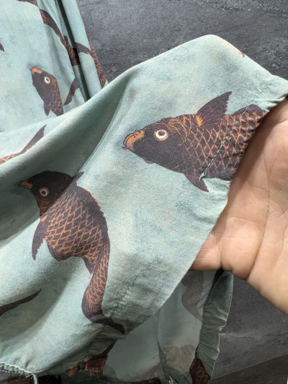 Percival Percival Shirt Viscose Fish Short Sleeve Button Up Size M Size US M / EU 48-50 / 2 - 17 Thumbnail