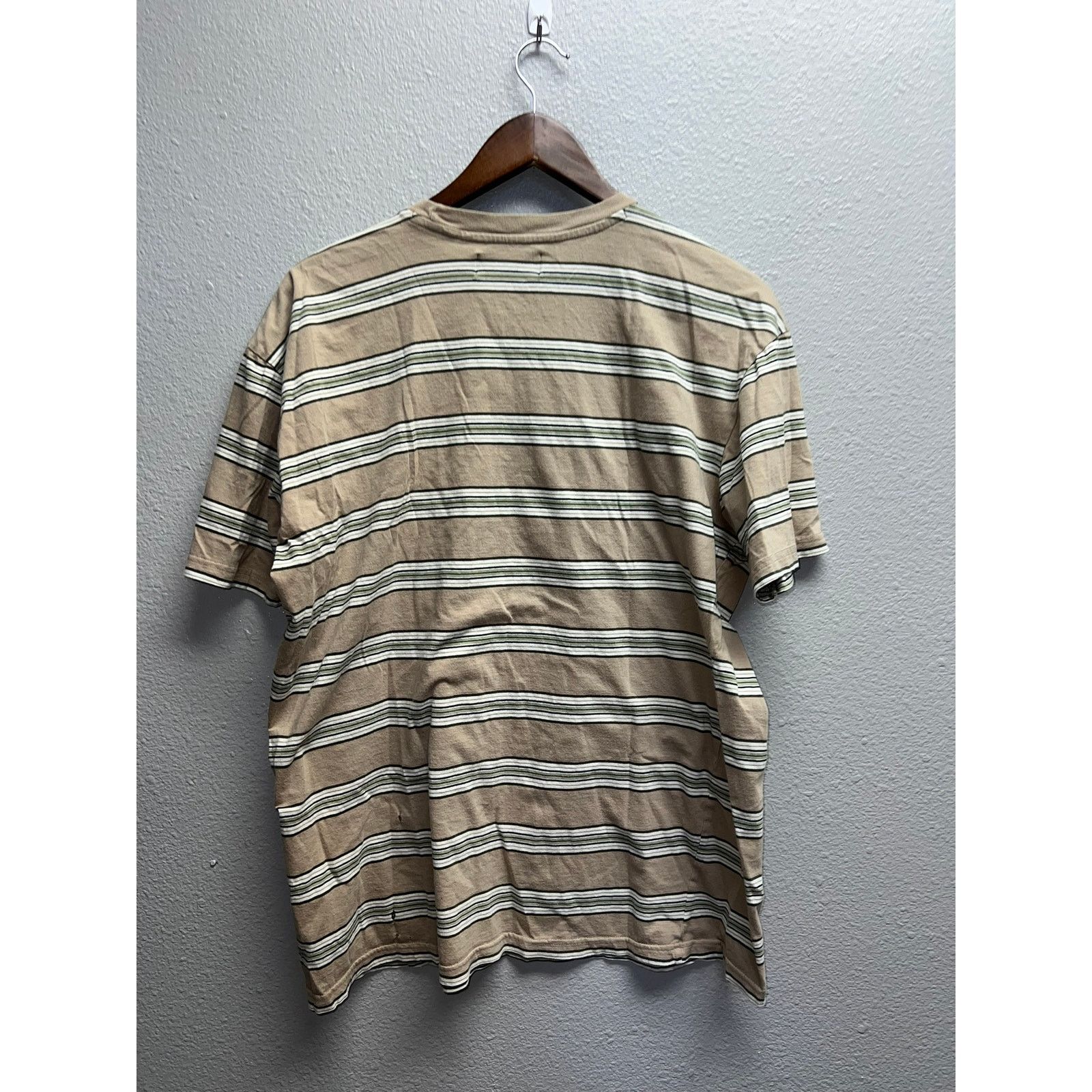 Lost Enterprises Lost Skate Shirt Striped Brown Green Skating Skateboard Tee Size US XL / EU 56 / 4 - 6 Thumbnail