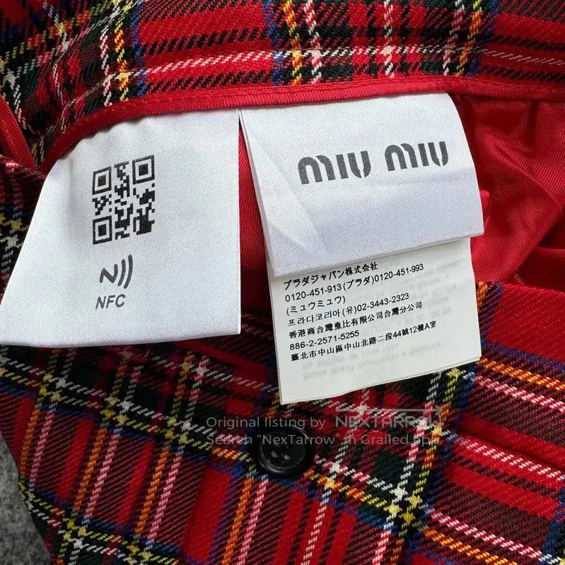 Miu Miu Miu Miu Red Wool Pleated Skirt . Size 28" / US 6 / IT 42 - 4 Thumbnail