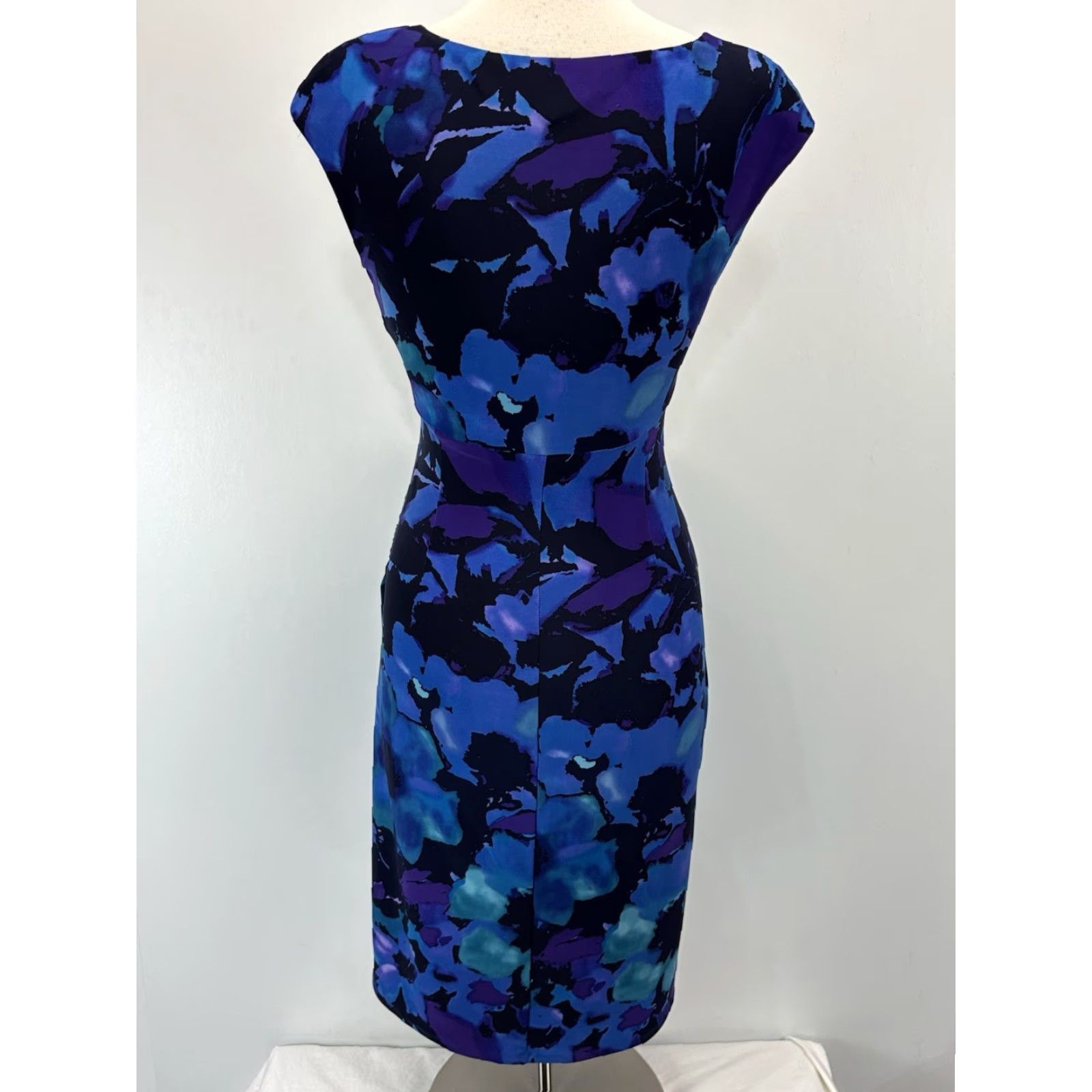 Ralph Lauren VINTAGE Lauren Ralph Lauren Floral Sheath Dress Sz 2 Blue Purple Sleeveless Stretch Party Womens Size XS / US 0-2 / IT 36-38 - 3 Thumbnail