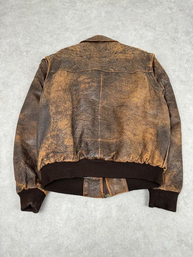 Studio D'Artisan Archive Brown Eroded Leather Jacket with Detachable Sleeves Size US L / EU 52-54 / 3 - 12 Thumbnail