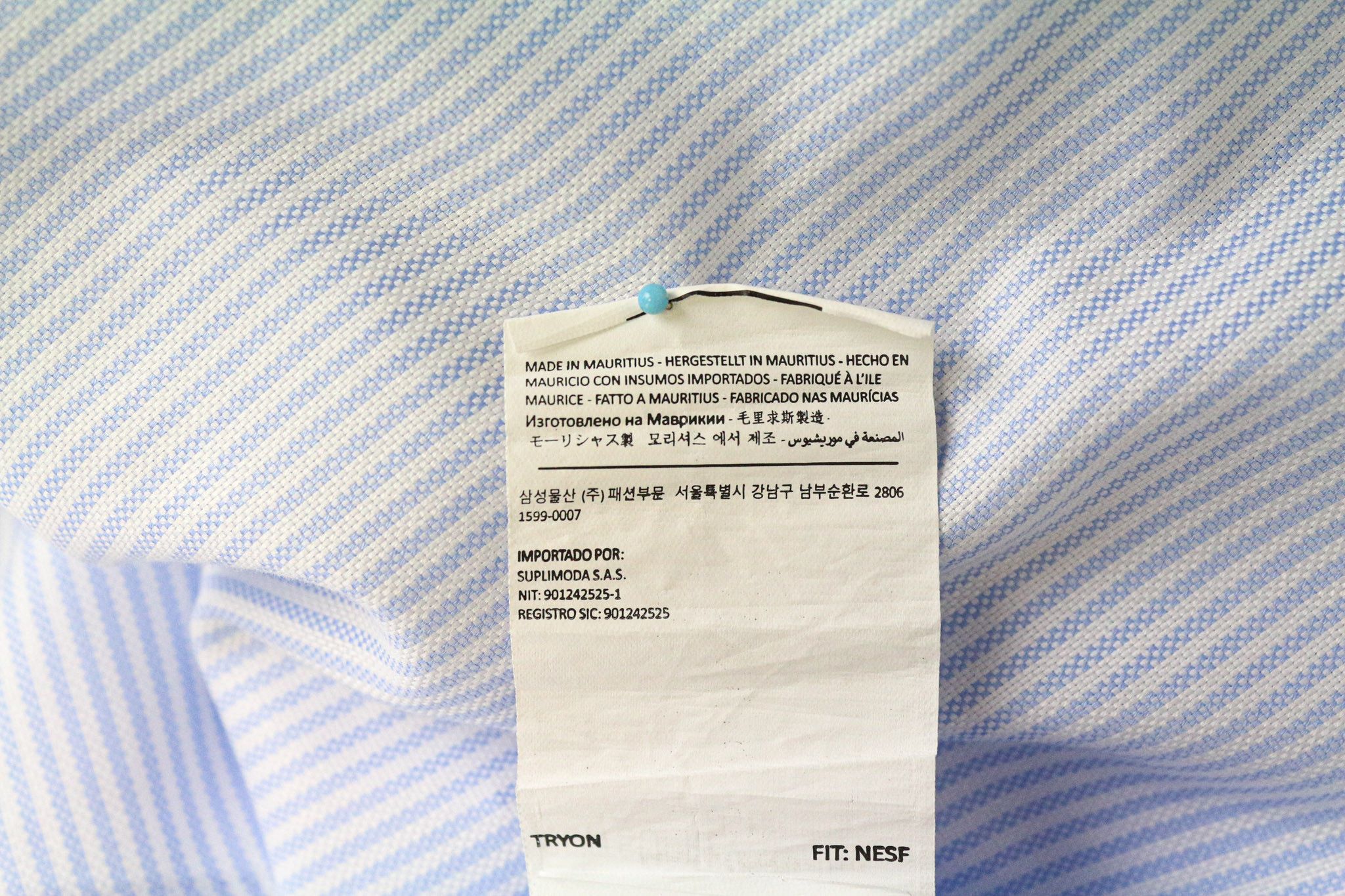 Suitsupply 40L/15 3/4L Extra Slim Blue Cotton Shirt 78579 Size 40L - 7 Thumbnail