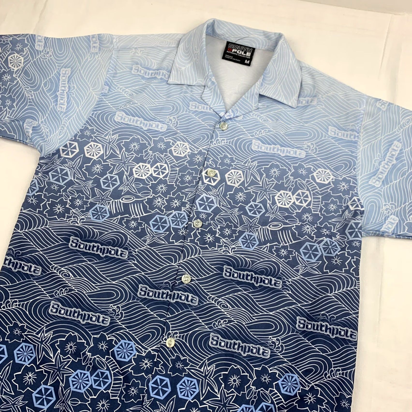 Southpole VINTAGE Southpole Shirt Adult Medium Blue Short Sleeve Button-Up 90s Y2K USA Mens Size US M / EU 48-50 / 2 - 2 Thumbnail