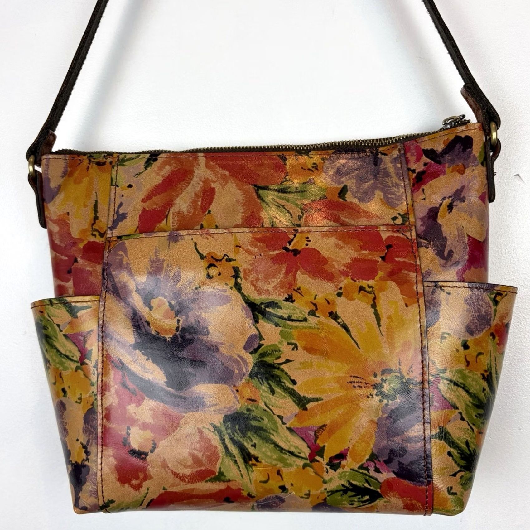Patricia Nash Patricia Nash Aveley Rainforest Leather Crossbody Bag Read - Multicolor, Medium, Travel, Women's Crossbody Bag Size ONE SIZE - 4 Thumbnail