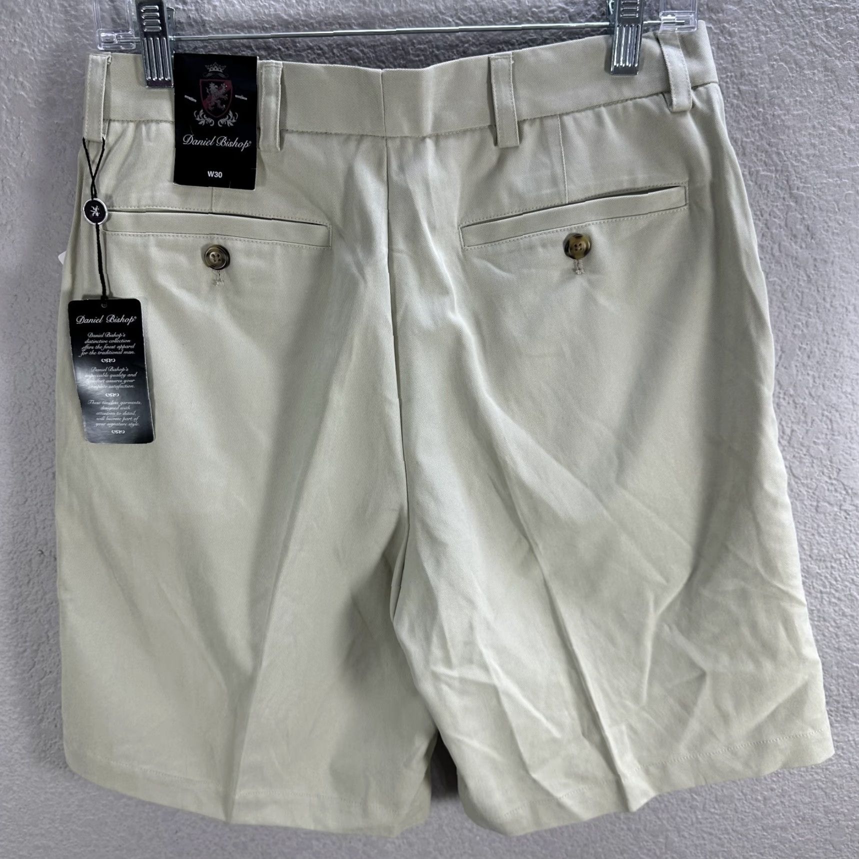 Vintage Men's Daniel Bishop Beige Shorts Pleated Bermuda Front Tencel Cotton Casual Sz 30 NWT Size US 30 / EU 46 - 4 Thumbnail