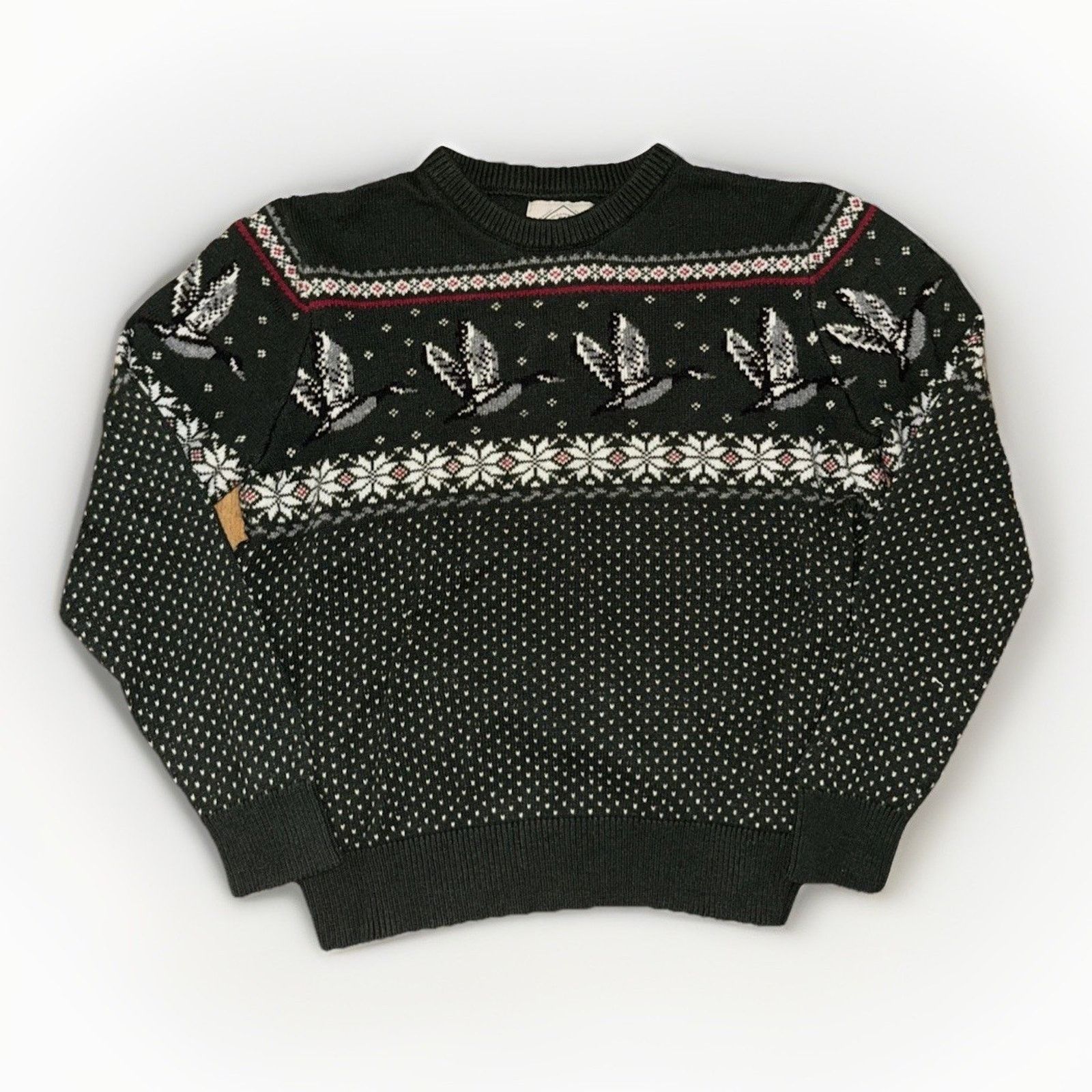 St. Johns Bay × Vintage St John’s Bay Knitted Sweater Large 22x23 Goose Print Green Size L / US 10 / IT 46 - 1 Thumbnail