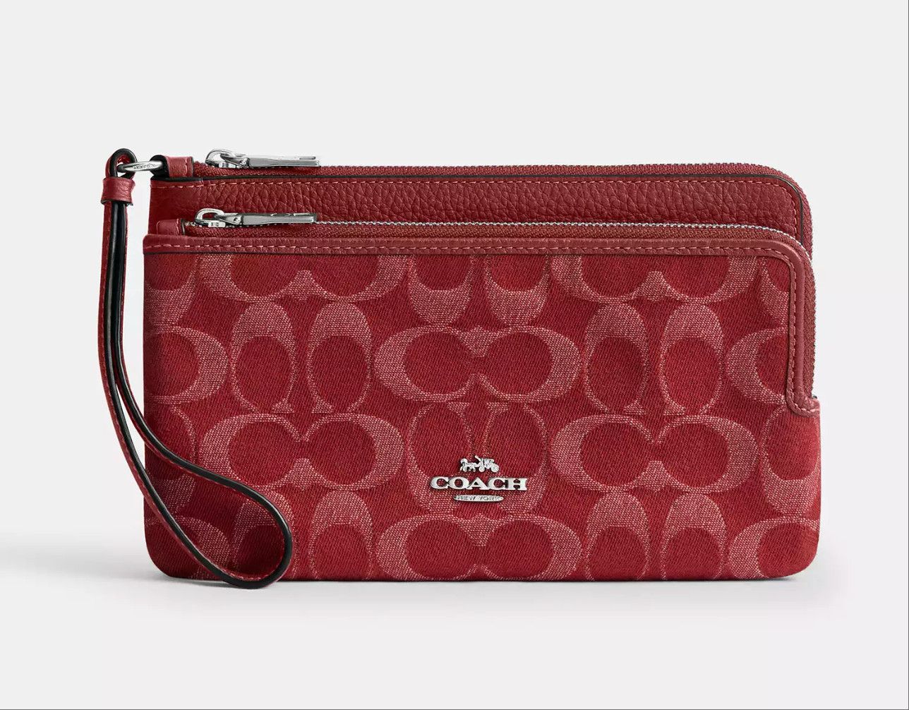 Coach Double Zip Wallet In Signature Denim CDN22 Size ONE SIZE - 9 Thumbnail