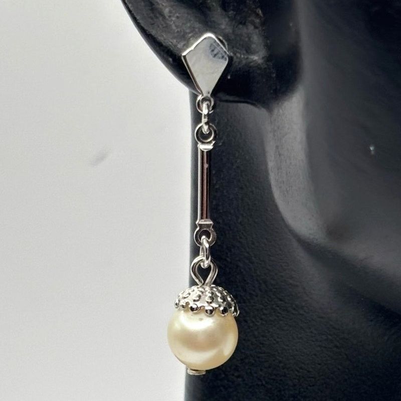 Other Silver & Cream Pearl Earrings Size ONE SIZE - 1 Thumbnail