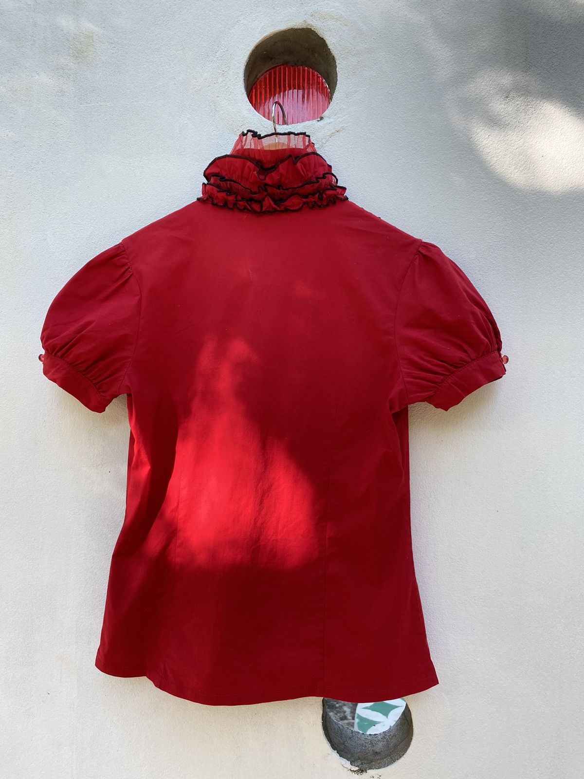 Designer × Japanese Brand Heart 2 Heart Y2K red ruffle blouse shirt Size XS / US 0-2 / IT 36-38 - 18 Thumbnail