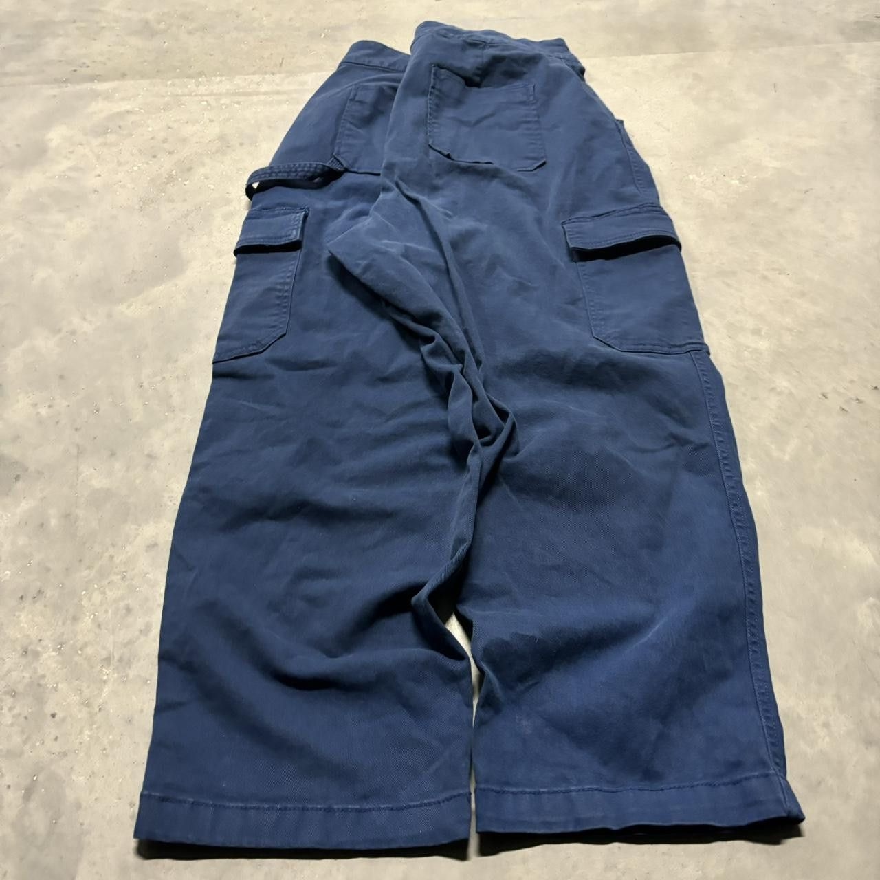 Japanese Brand × Vintage Crazy Vintage Y2K/2000s Baggy Blue Skater Cargo Pants! Size US 36 / EU 52 - 4 Thumbnail