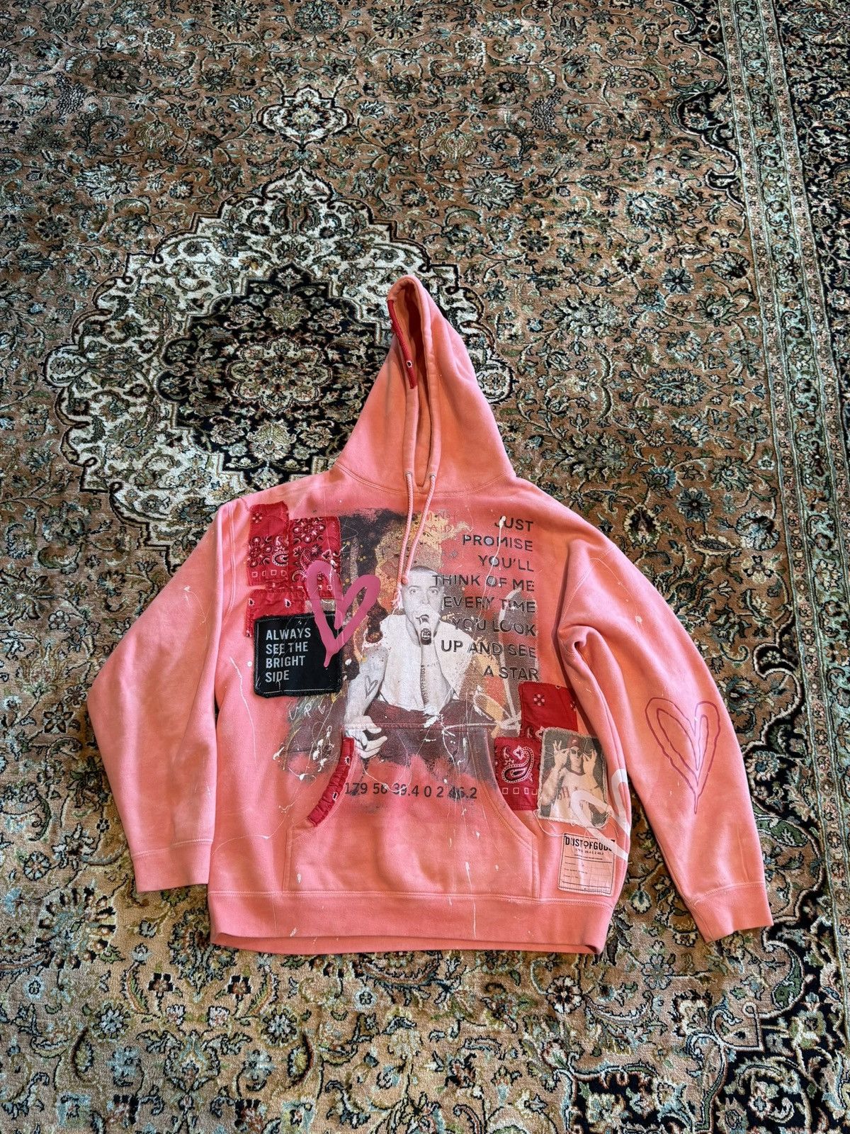 Other DUST OF GODS “1999” Hand-Distressed 1-of-1 Pink Hoodie Size US L / EU 52-54 / 3 - 1 Thumbnail