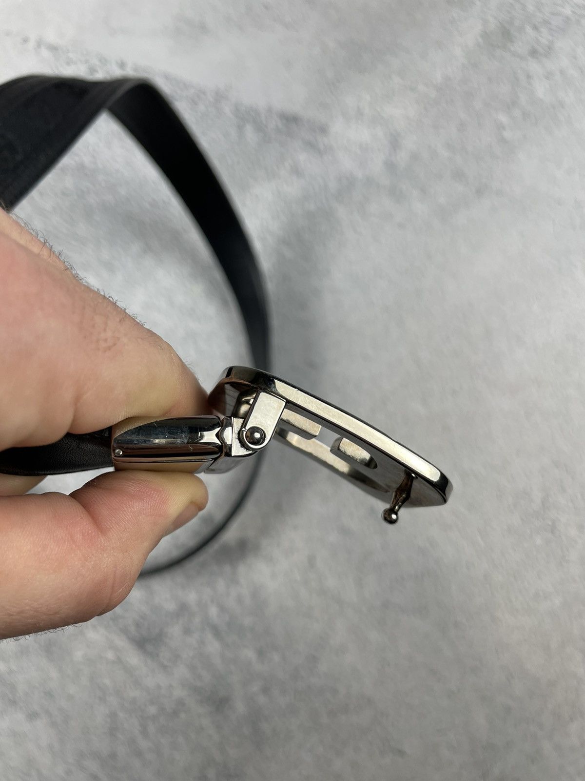 Gucci × Vintage Gucci Vintage Monogram Black Belt oldmoney Size ONE SIZE - 9 Thumbnail