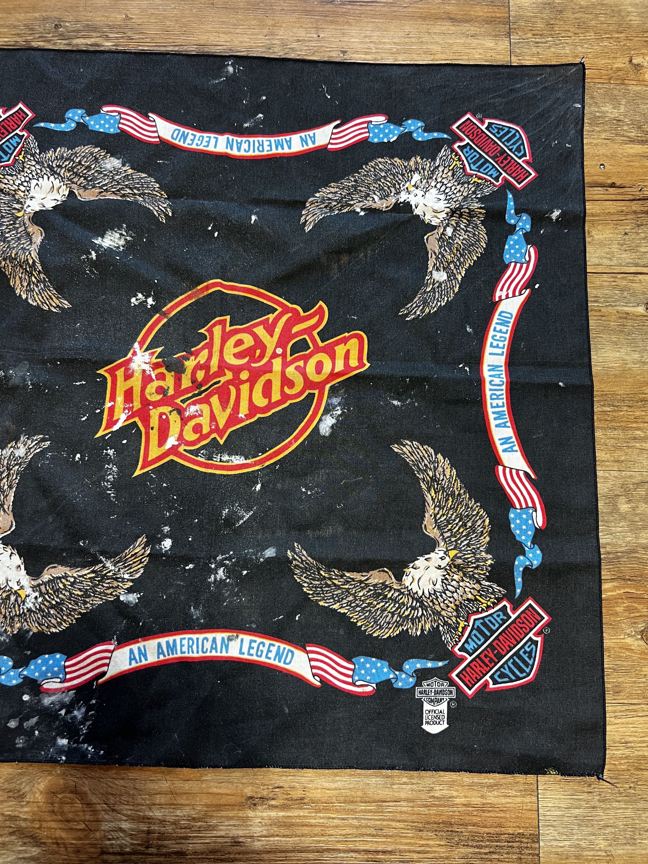 Harley Davidson Vintage 80s Official Harley Davidson American Legend Bandana Size ONE SIZE - 3 Thumbnail
