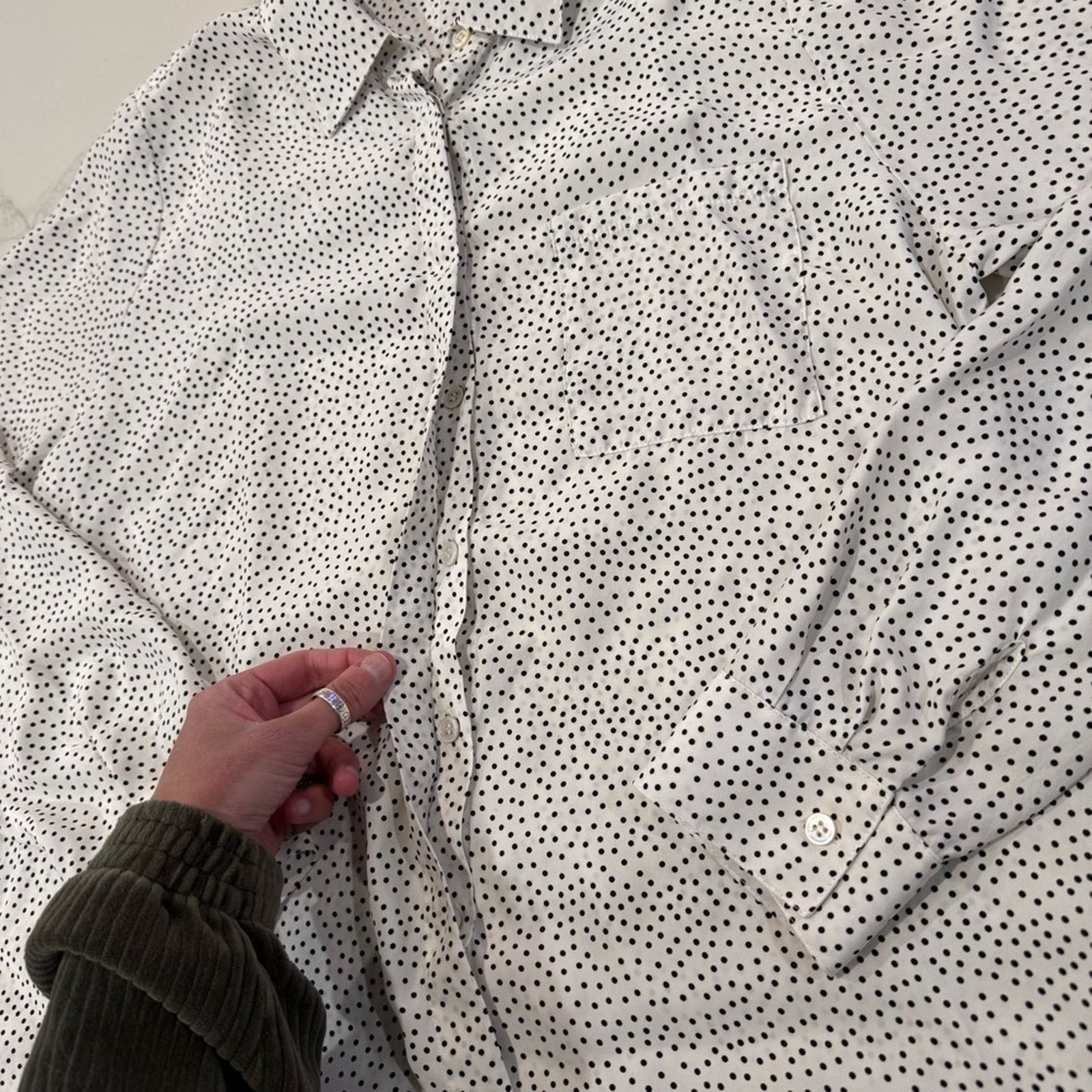 Frame Frame 100% Silk Polka Dot Button Down Blouse Women's Large Size L / US 10 / IT 46 - 3 Thumbnail