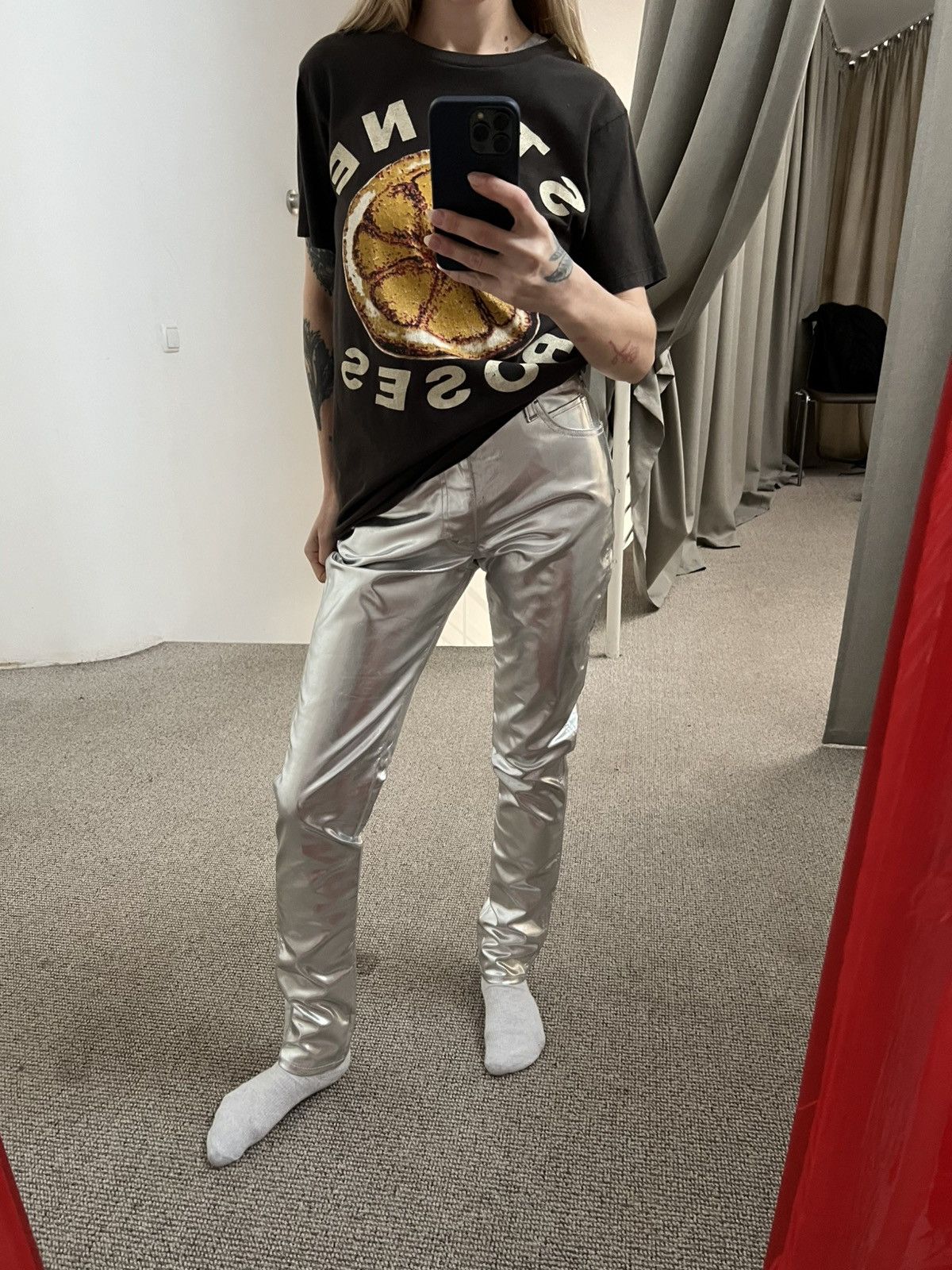 Celine Celine metallic pants Size 28" / US 6 / IT 42 - 1 Thumbnail