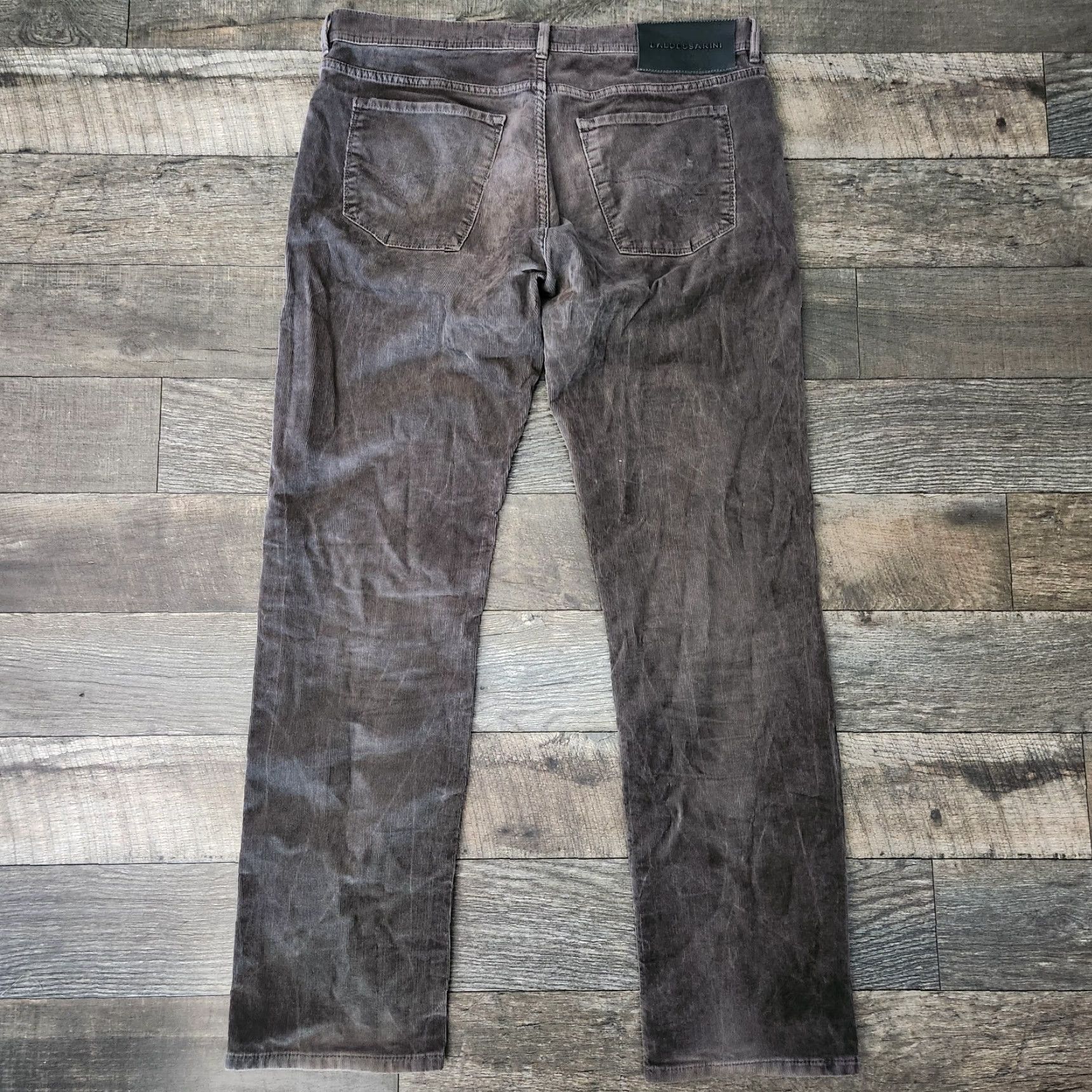 Vintage BALDESSARINI Jack Corduroy Pants Mens 38x34 Gray Regular Fit Flat Front Casual Jeans Size US 38 / EU 54 - 6 Thumbnail