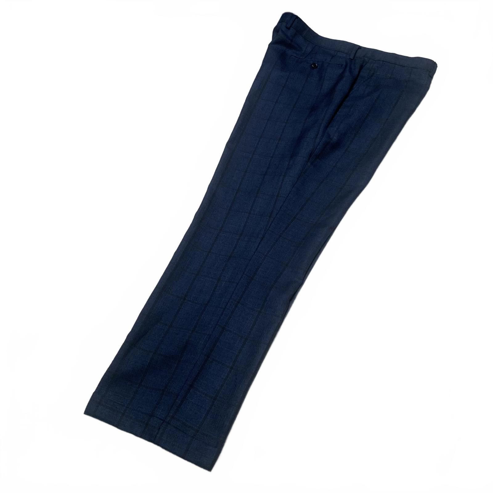 Other Alberto Cardinali Men's 42R x 30.5L Navy Plaid Pants Size 50R - 8 Thumbnail