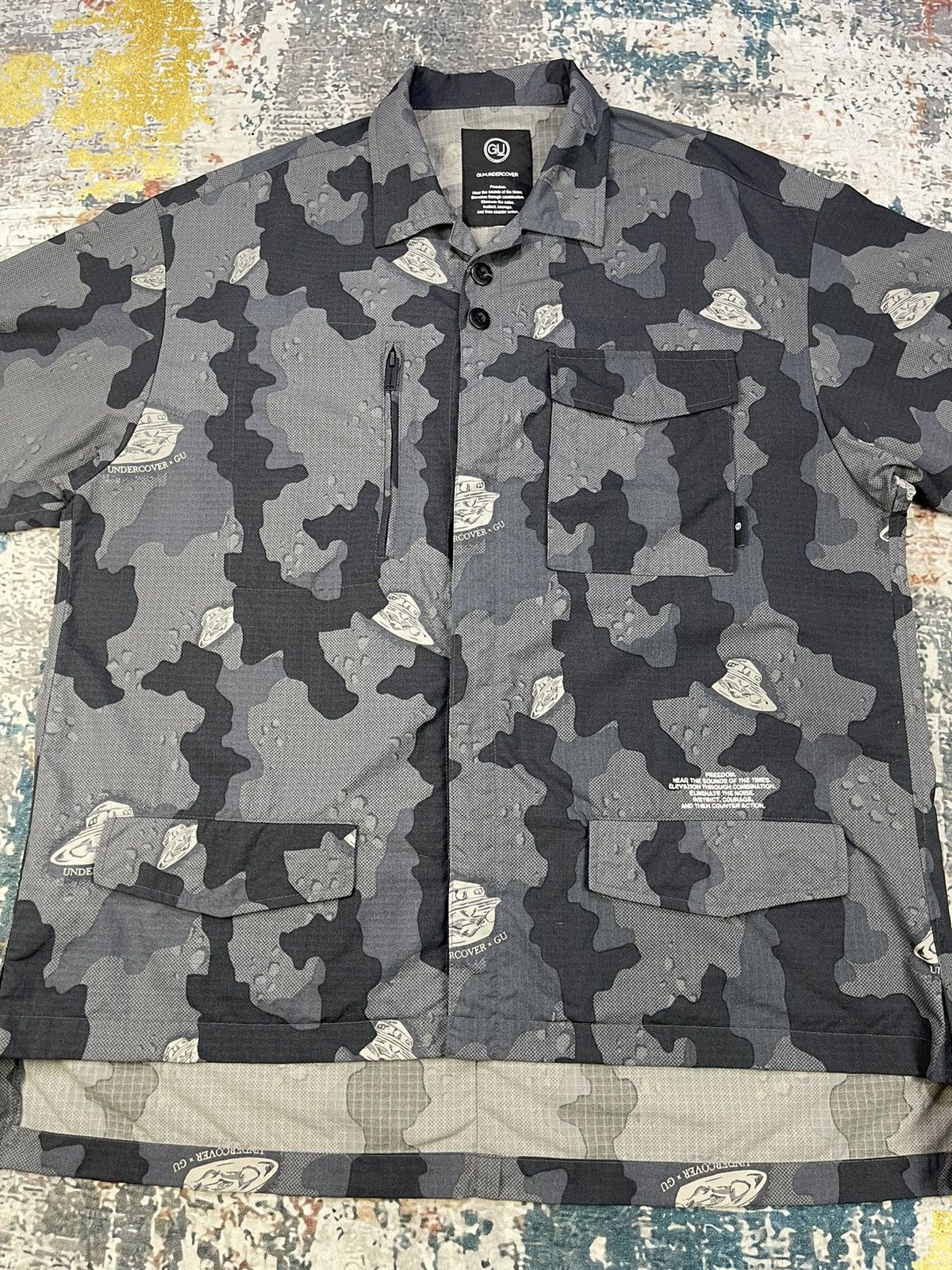 GU × Undercover GU x Undercover Oversized Ripstop Fatigue Overshirt Size US L / EU 52-54 / 3 - 3 Thumbnail