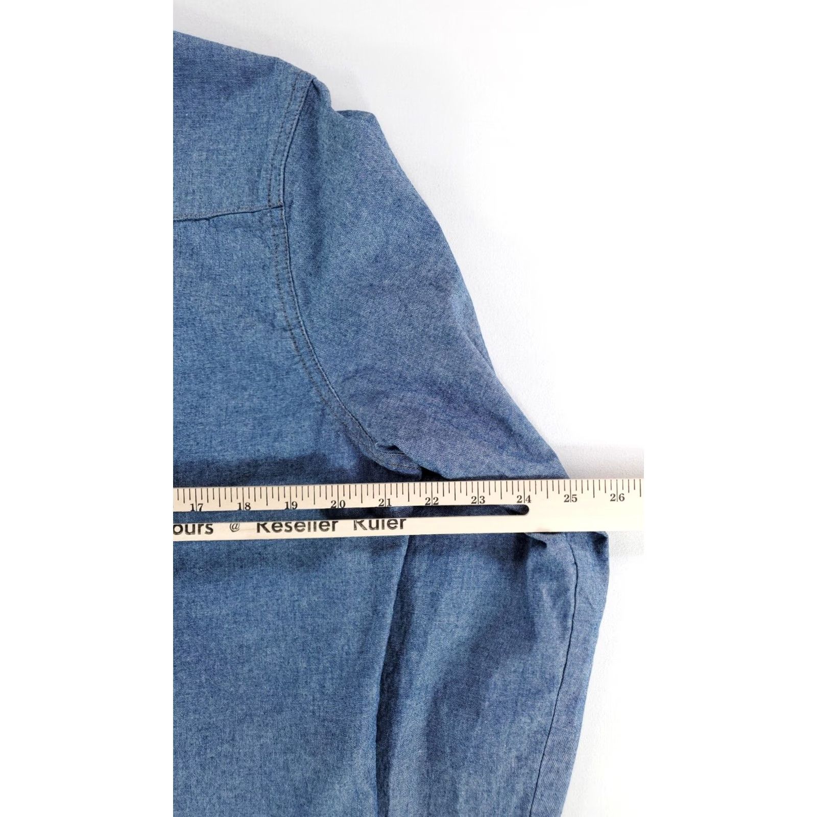 Wrangler Wrangler Denim Chambray Pearl Snap Shirt Western Blue Long Sleeve Mens M Size US M / EU 48-50 / 2 - 7 Thumbnail