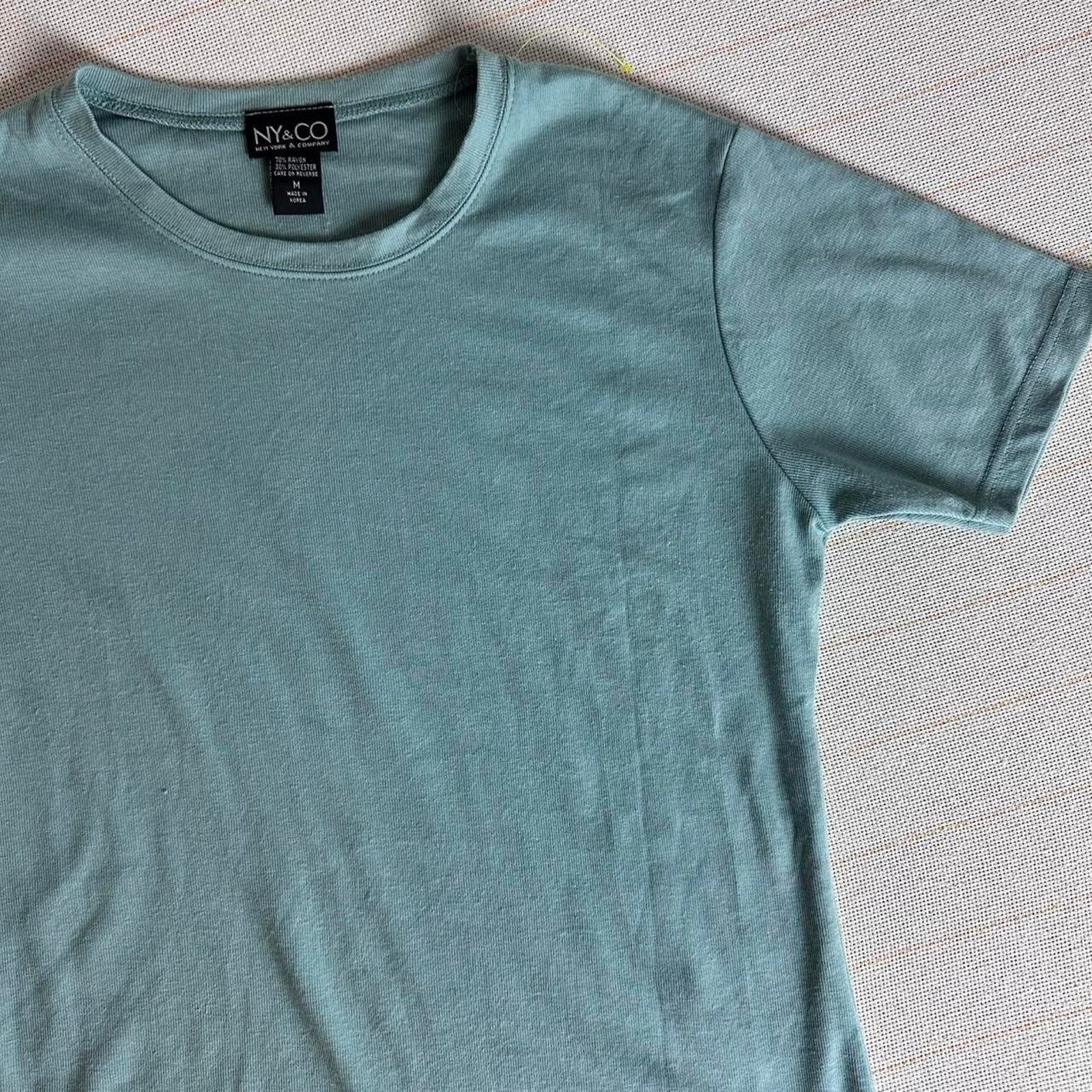 Other NY & Co Teal Blue Blouse Size Medium Short Sleeve Casual Top Size M / US 6-8 / IT 42-44 - 5 Thumbnail