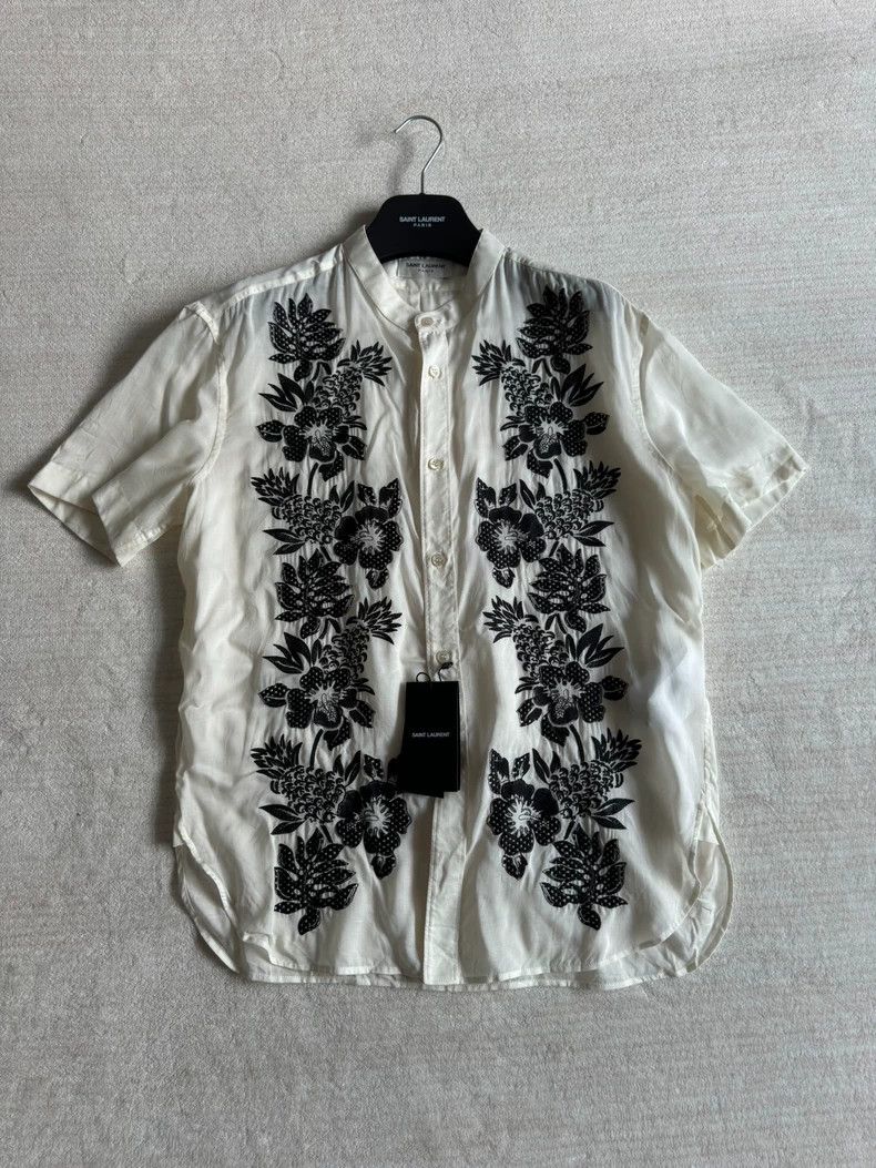 Saint Laurent Paris Saint Laurent Paris size 38 Floral embroidered shirt 2505- Size US M / EU 48-50 / 2 - 7 Thumbnail