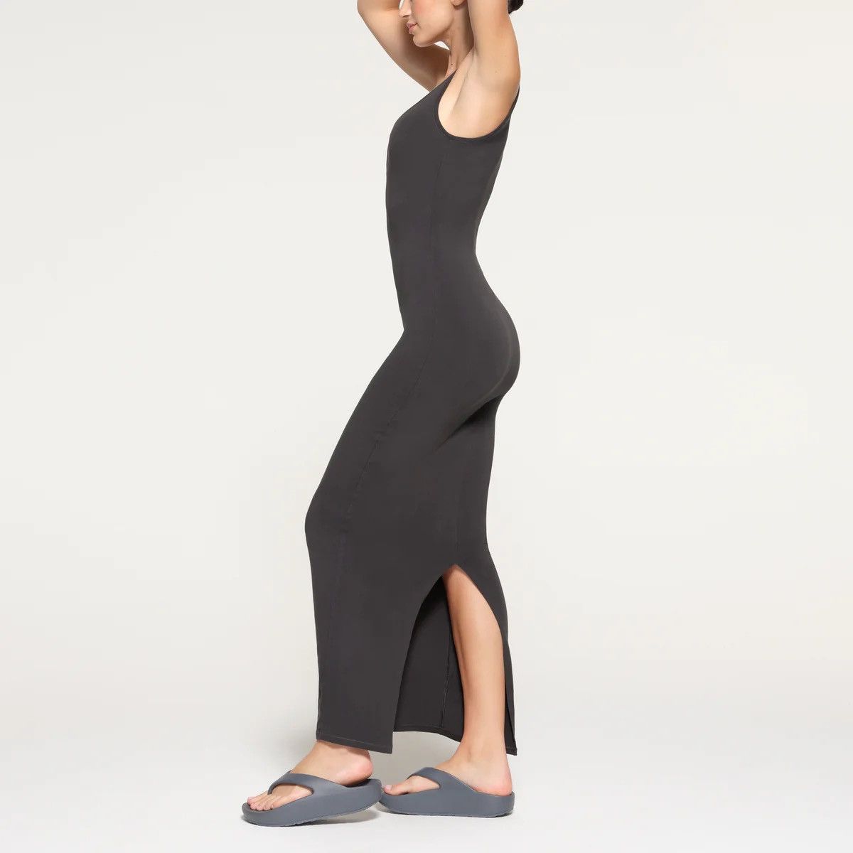 SKIMS Skims New Vintage Scoop Neck Long Dress - Ash Size Large NWT Size L / US 10 / IT 46 - 2 Thumbnail
