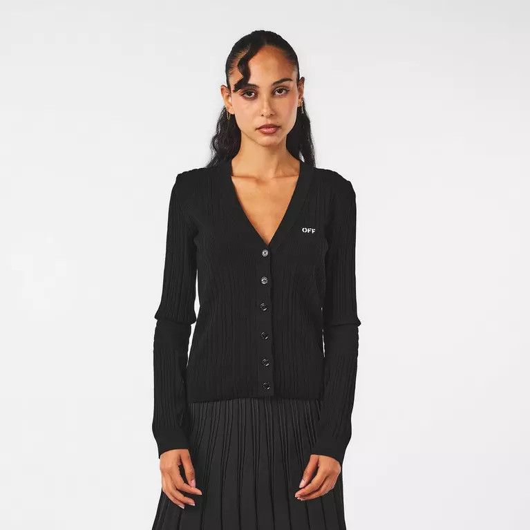 Off-White o1y1225 Logo Cardigan in Black Size S / US 4 / IT 40 - 3 Thumbnail