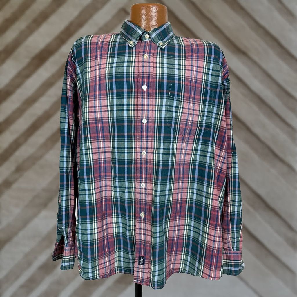 Dockers VINTAGE Dockers INDIGO Shirt Men L Oversized Plaid Cotton Button-Up Shirt Size US L / EU 52-54 / 3 - 1 Thumbnail