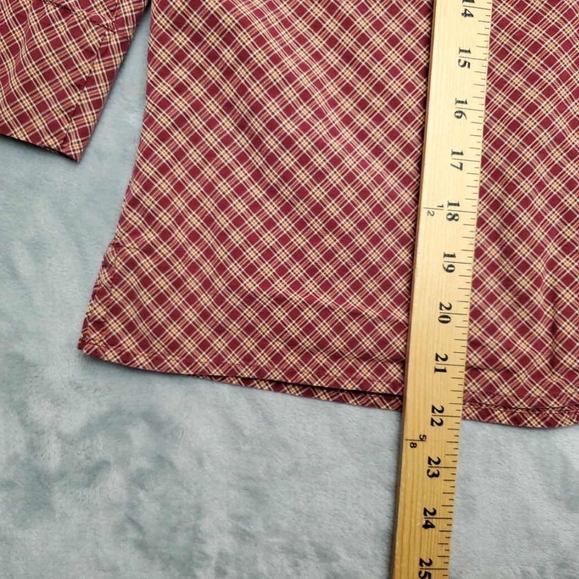 Abercrombie & Fitch VINTAGE Abercrombie & Fitch Shirt Womens Large Maroon Plaid 3/4 Sleeve Button-Up Casual Cotton Size L / US 10 / IT 46 - 7 Thumbnail