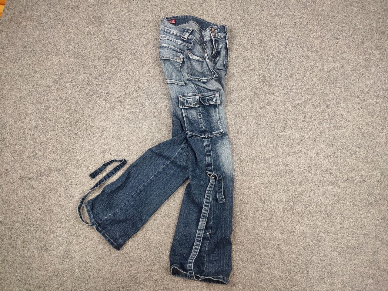 If Six Was Nine Vintage eclix le Grand Bleu Y2K Cargo Flared Stopped Jeans Size US 30 / EU 46 - 3 Thumbnail