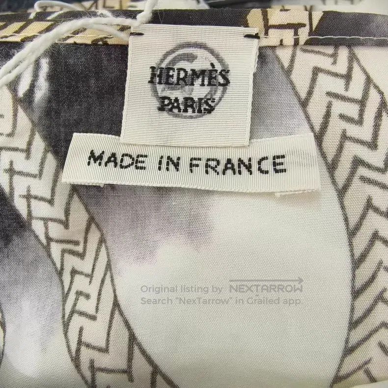 Hermes Hermes Black and White Printed Back-Tie Top Size S / US 4 / IT 40 - 3 Thumbnail