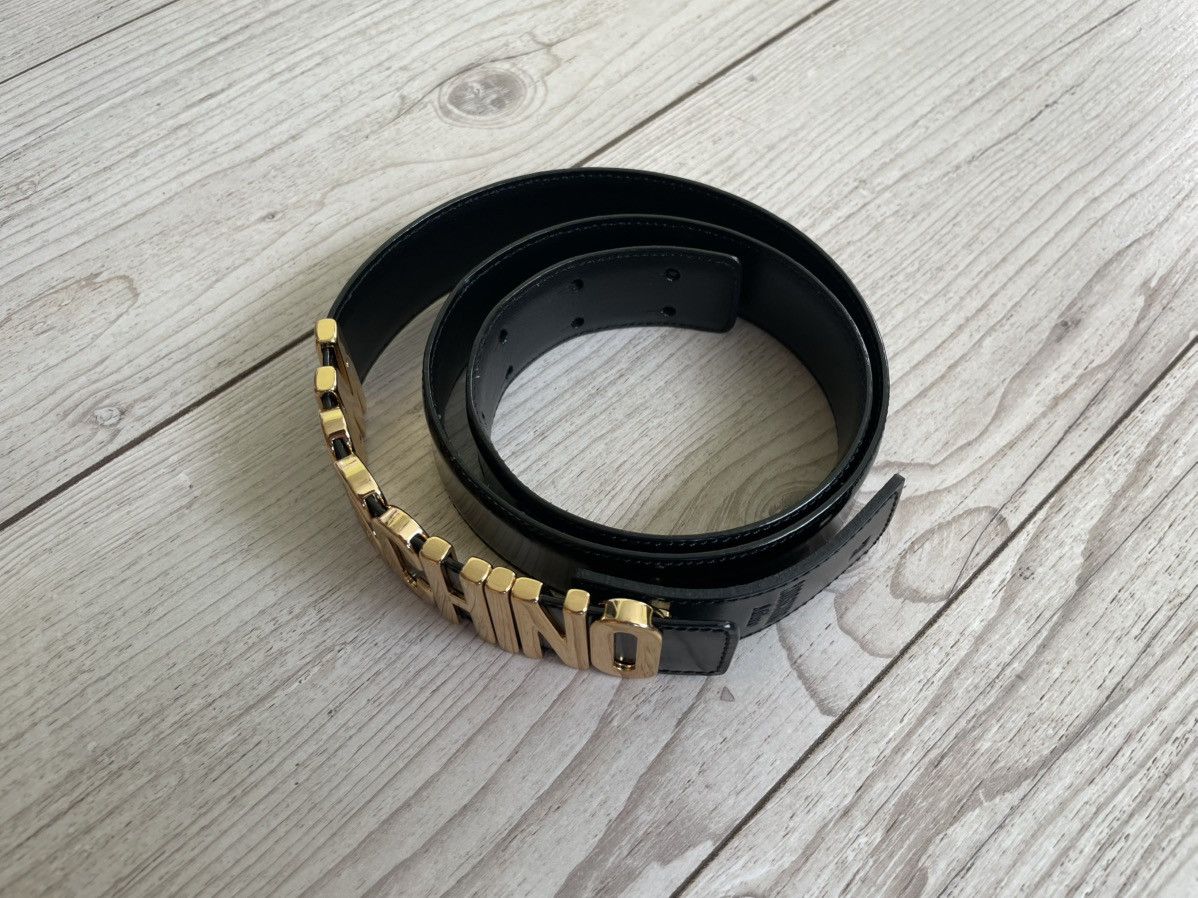 Moschino Moschino Leather Belt Redwall Gold Logo Size ONE SIZE - 5 Thumbnail