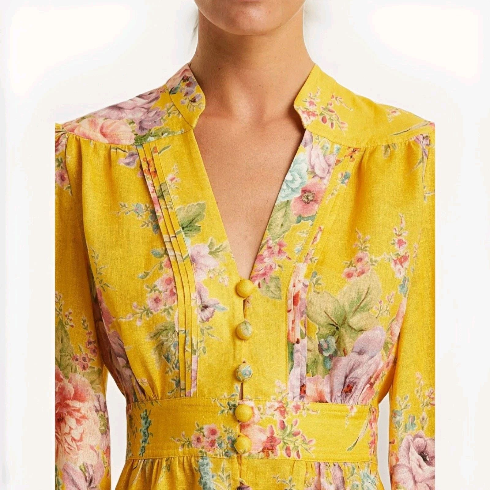 Zimmermann Zimmermann Zinnia Button Front Dress in Golden Floral Size 3 Size XS / US 0-2 / IT 36-38 - 9 Thumbnail