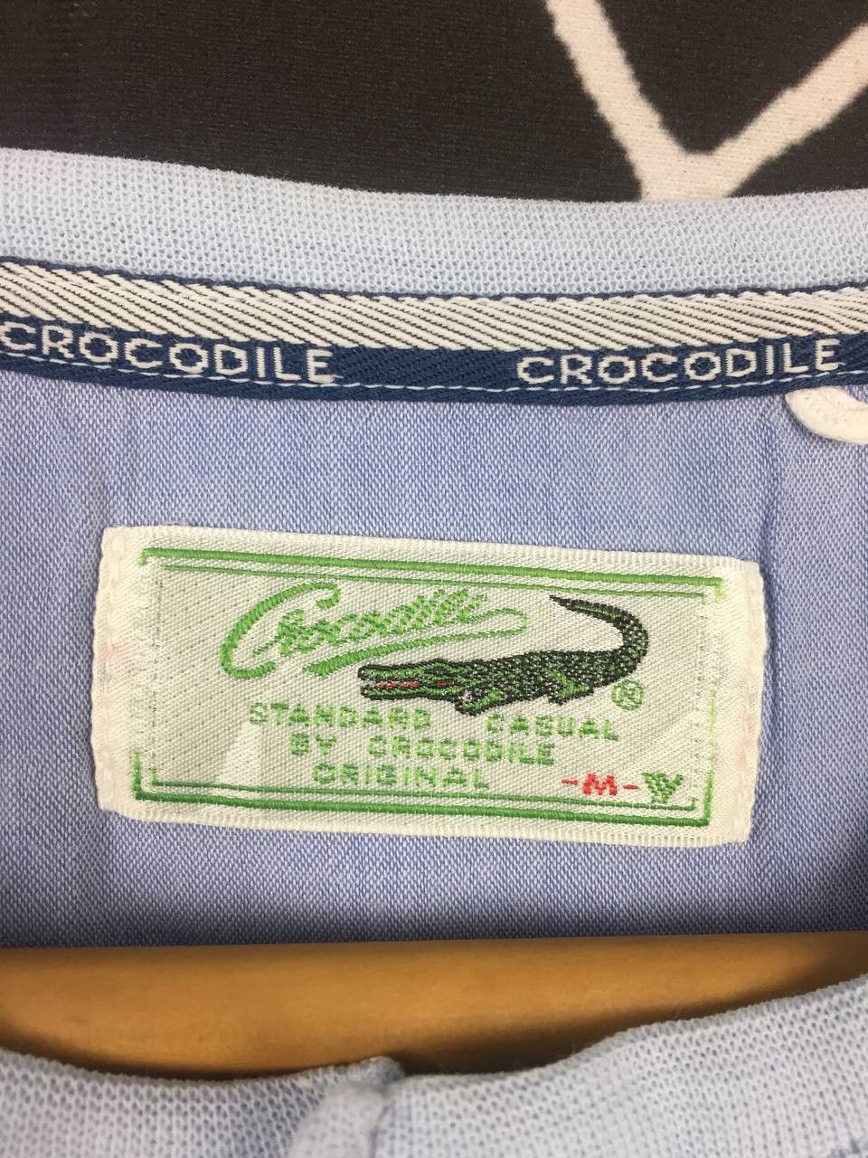Vintage Vtg Crocodile Casual Light Blue Patterned Henley Tee Size US S / EU 44-46 / 1 - 6 Thumbnail