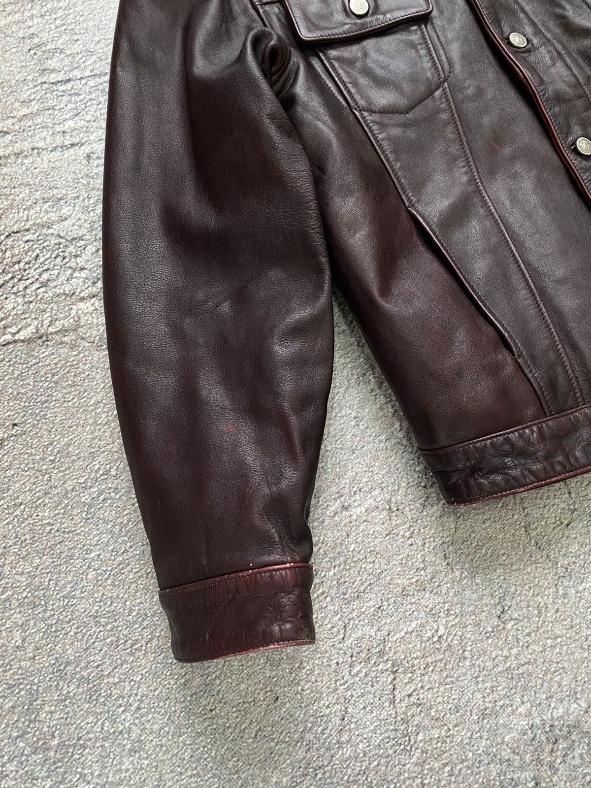 Versace × Vintage RARE Vintage leather jacket Versace back big logo Size US M / EU 48-50 / 2 - 13 Thumbnail