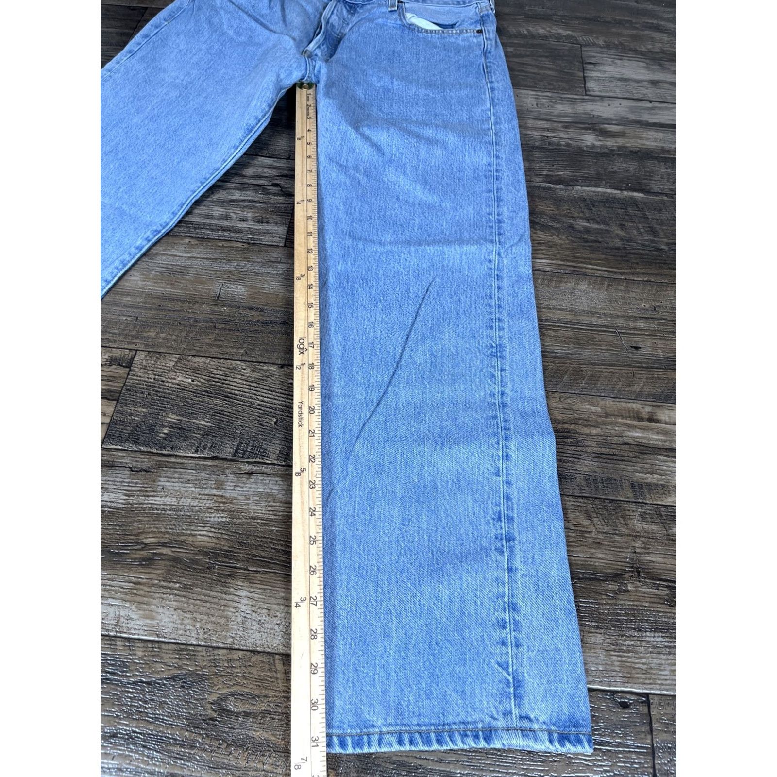 Levi's Vtg Levi's 501 Jeans 38x32 Light Blue Distressed Grunge 90s Logo Belt Loops Jeans Size US 38 / EU 54 - 2 Thumbnail