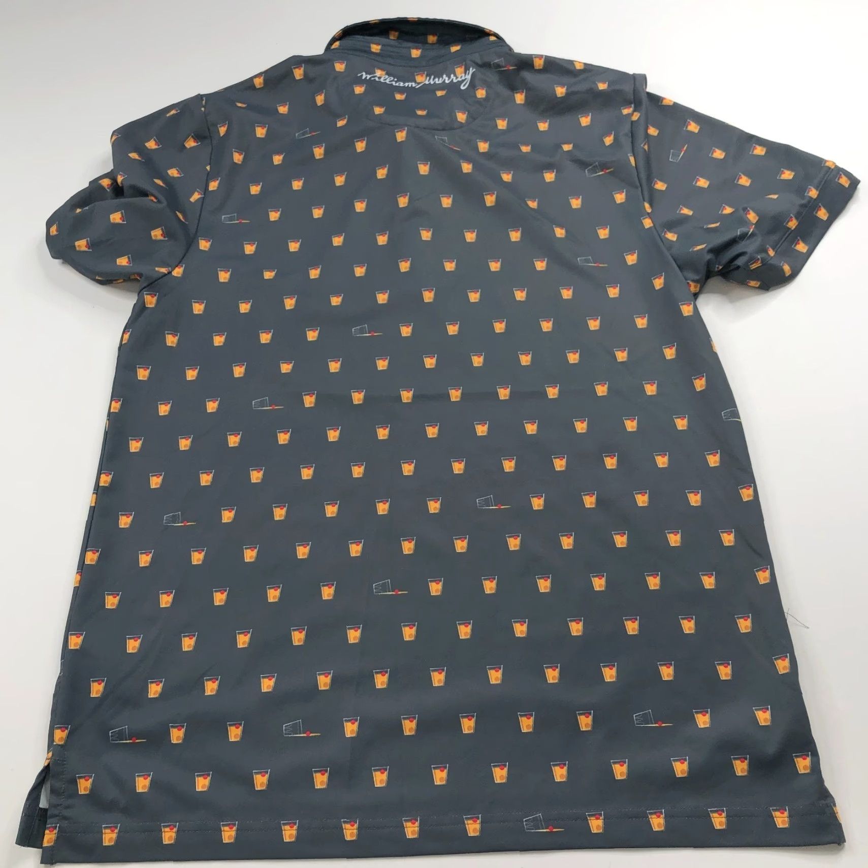 Vintage William Murray Polo Shirt Short Sleeve Button Gray All Over Print Golf Shirt Mens S Regular Size Gray Polo Shirt Size US S / EU 44-46 / 1 - 5 Thumbnail