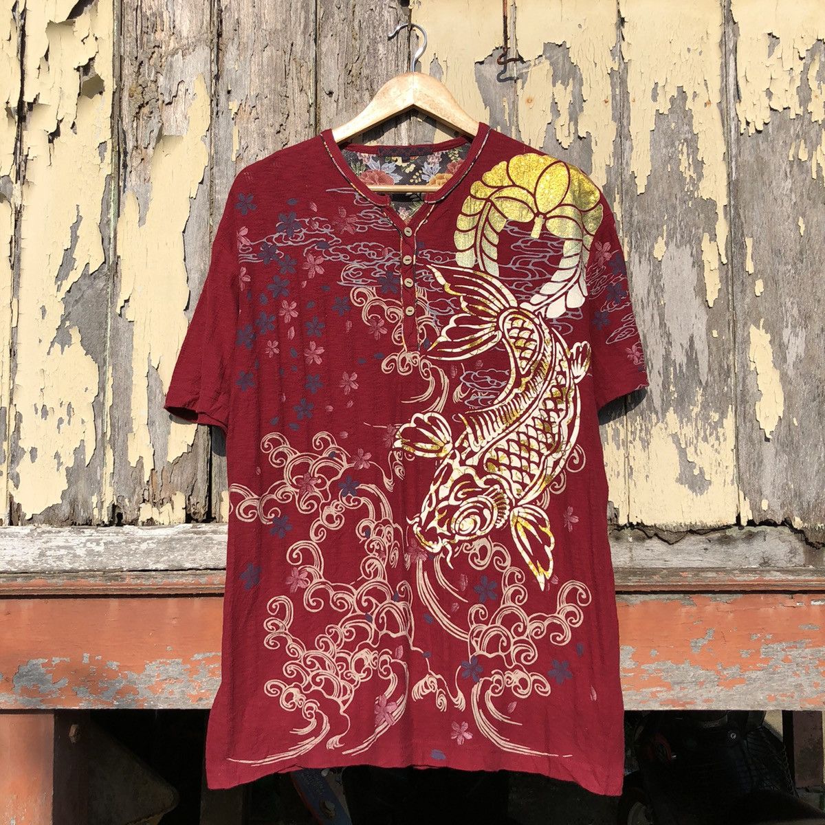 Japanese Brand Vintage y2k Koi Fish Sukajan Over Print Tshirt Size US L / EU 52-54 / 3 - 1 Thumbnail